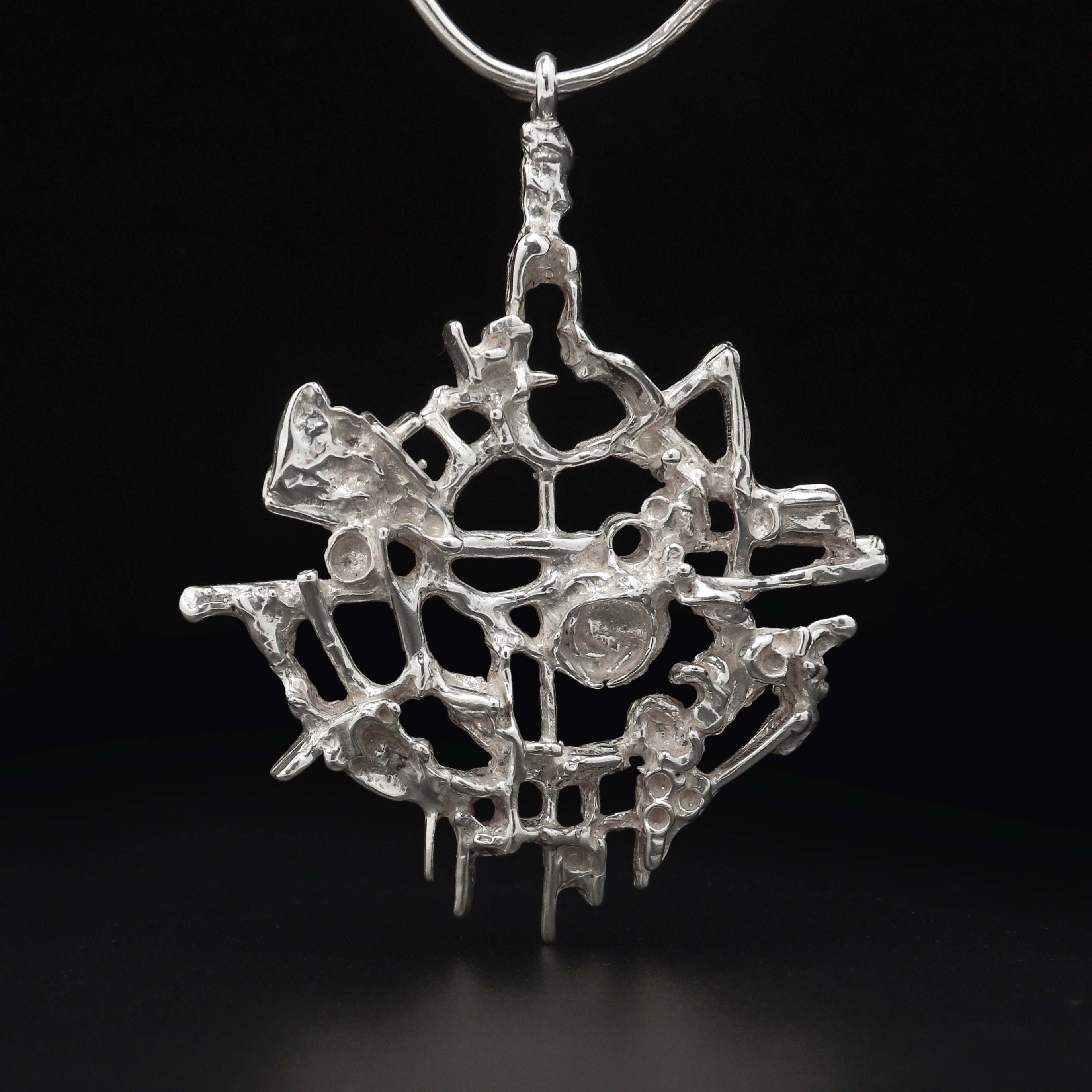 REGINE JUHLS. Halssmycke, Tundra, No. 654, silver, Kautokeino, Norge.