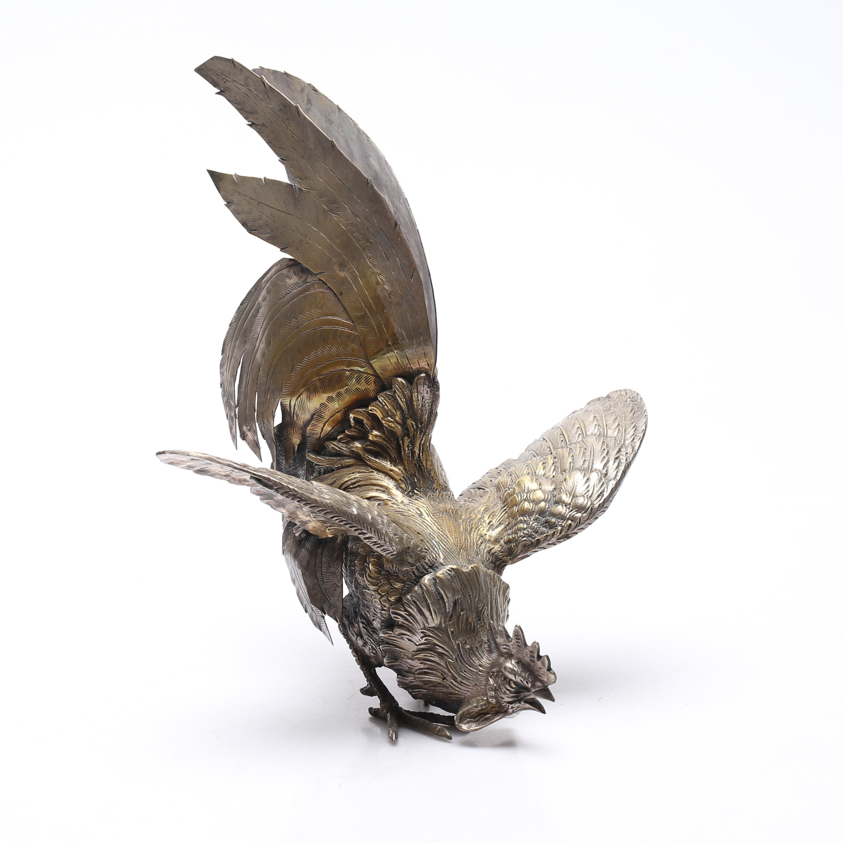 BORDSUPPSATS, tupp, försilvrad mässing, tidigt 1900-tal.