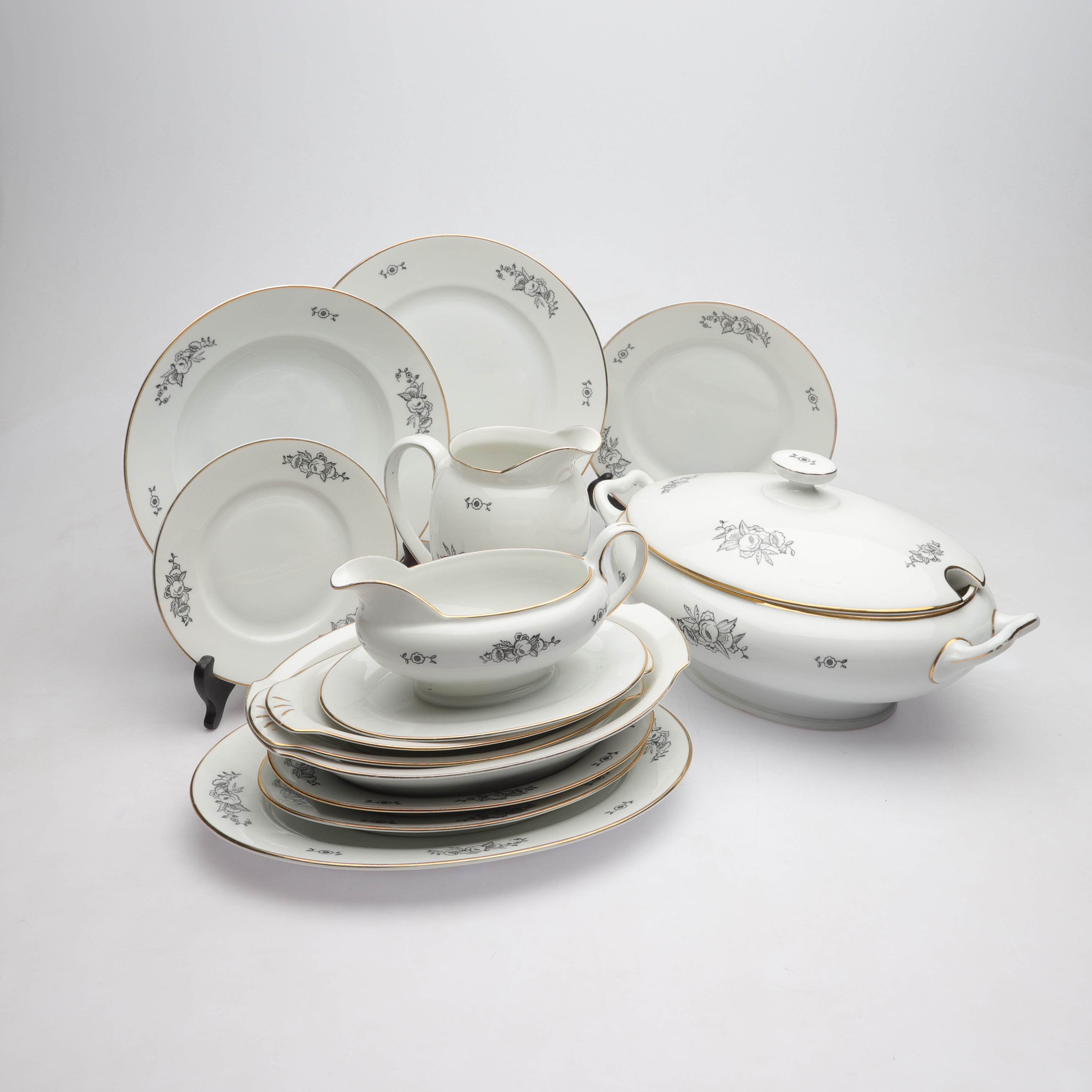 MATSERVIS, 52 delar, porslin, ALP Lidköping, Sverige.