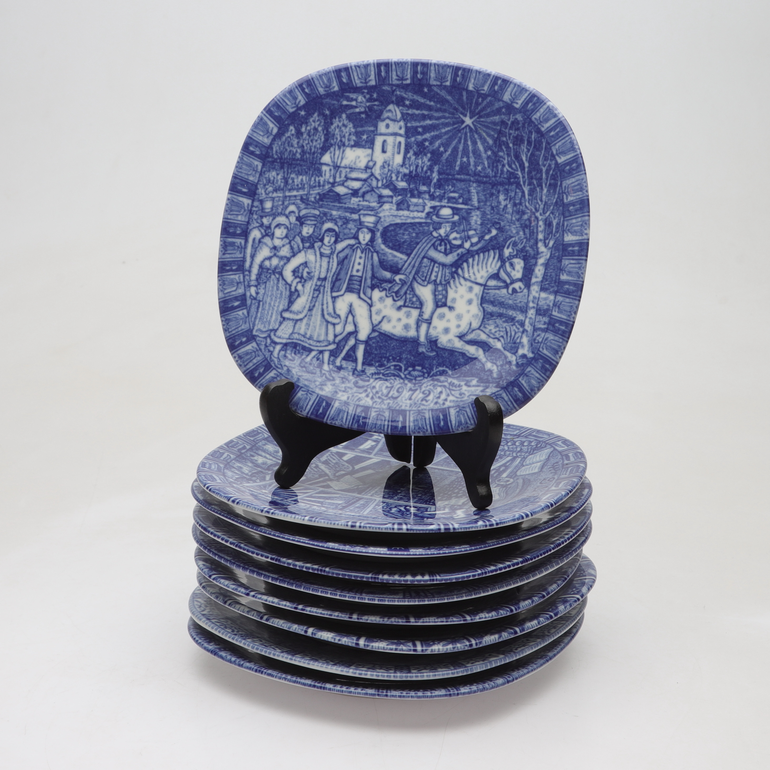 JULTALLRIKAR, 9 st, porslin, Rörstrand, 1900-talets andra hälft.