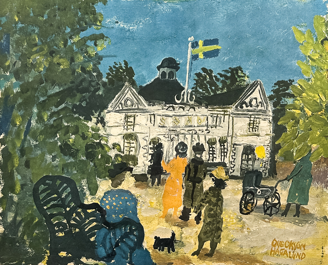 OLLE  OLSSON-HAGALUND. OFFSETTRYCK, signerad i trycket.