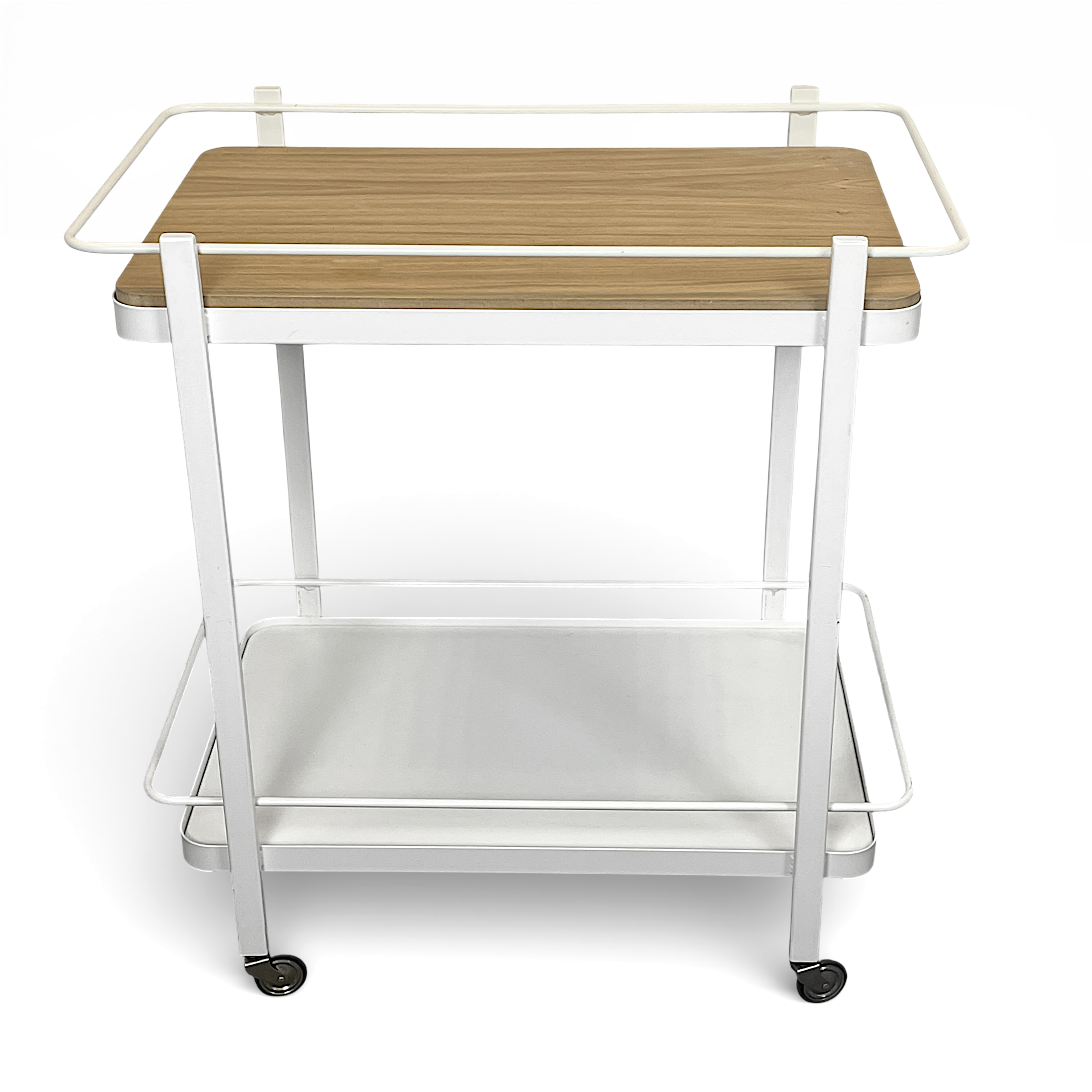 SERVERINGSVAGN. Vitlackerad metall & trä, samtida.