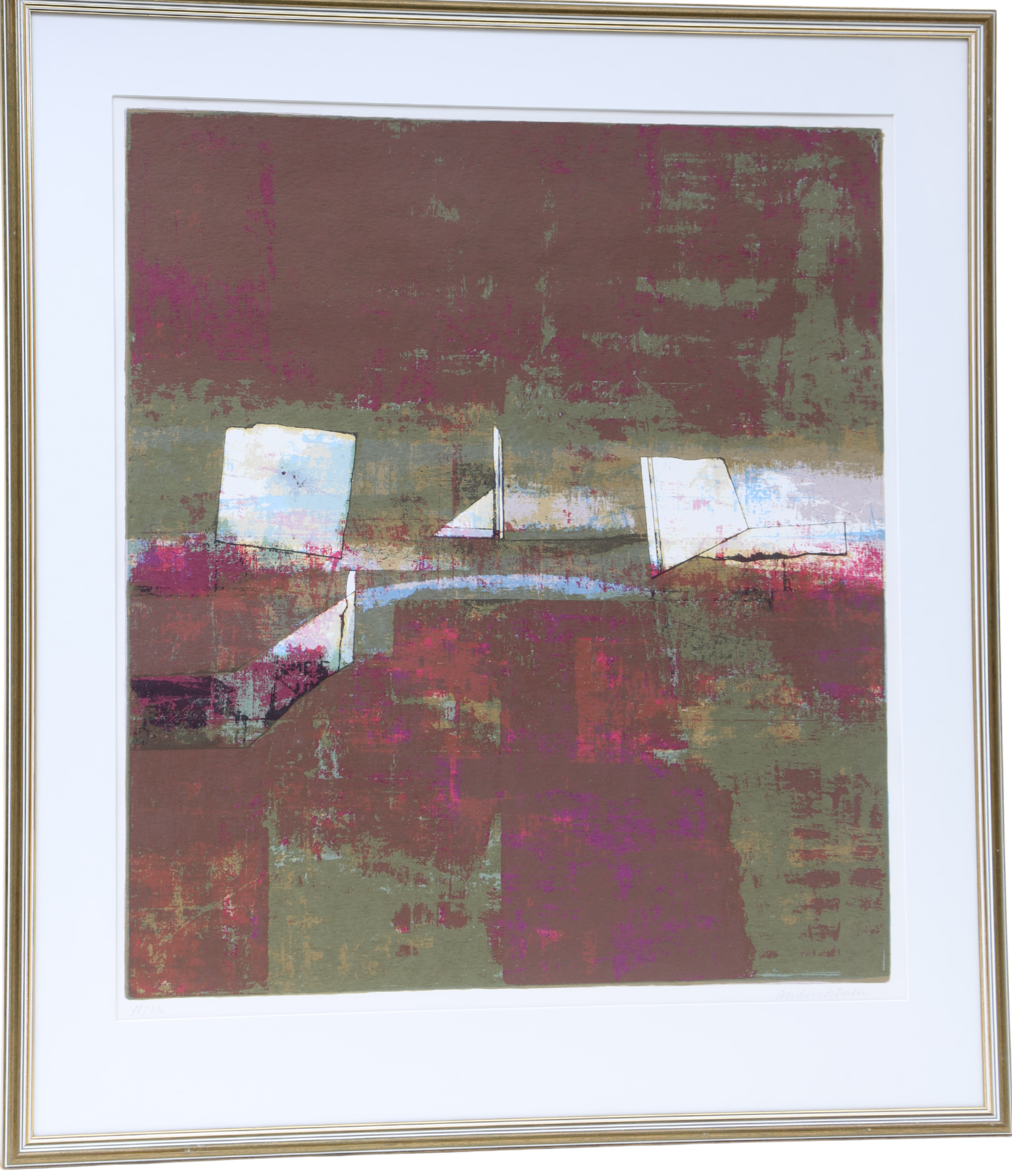 ANDERS ÖSTERLIN. färglitografi, komposition, signerad och numrerad.