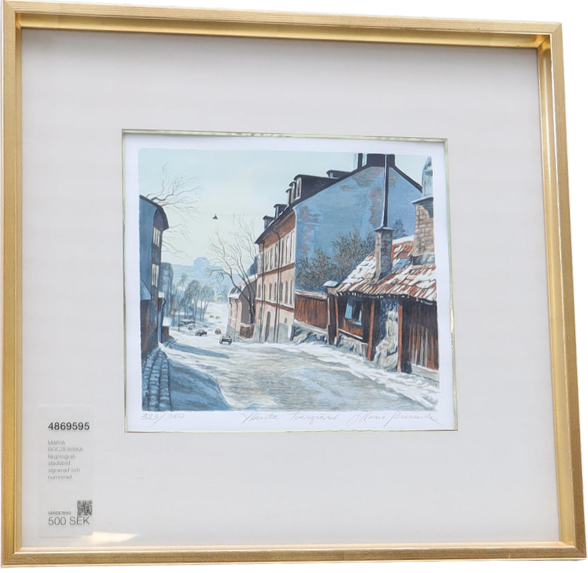 MARIA BOCZEWSKA. färglitografi, stadsbild, signerad och numrerad.