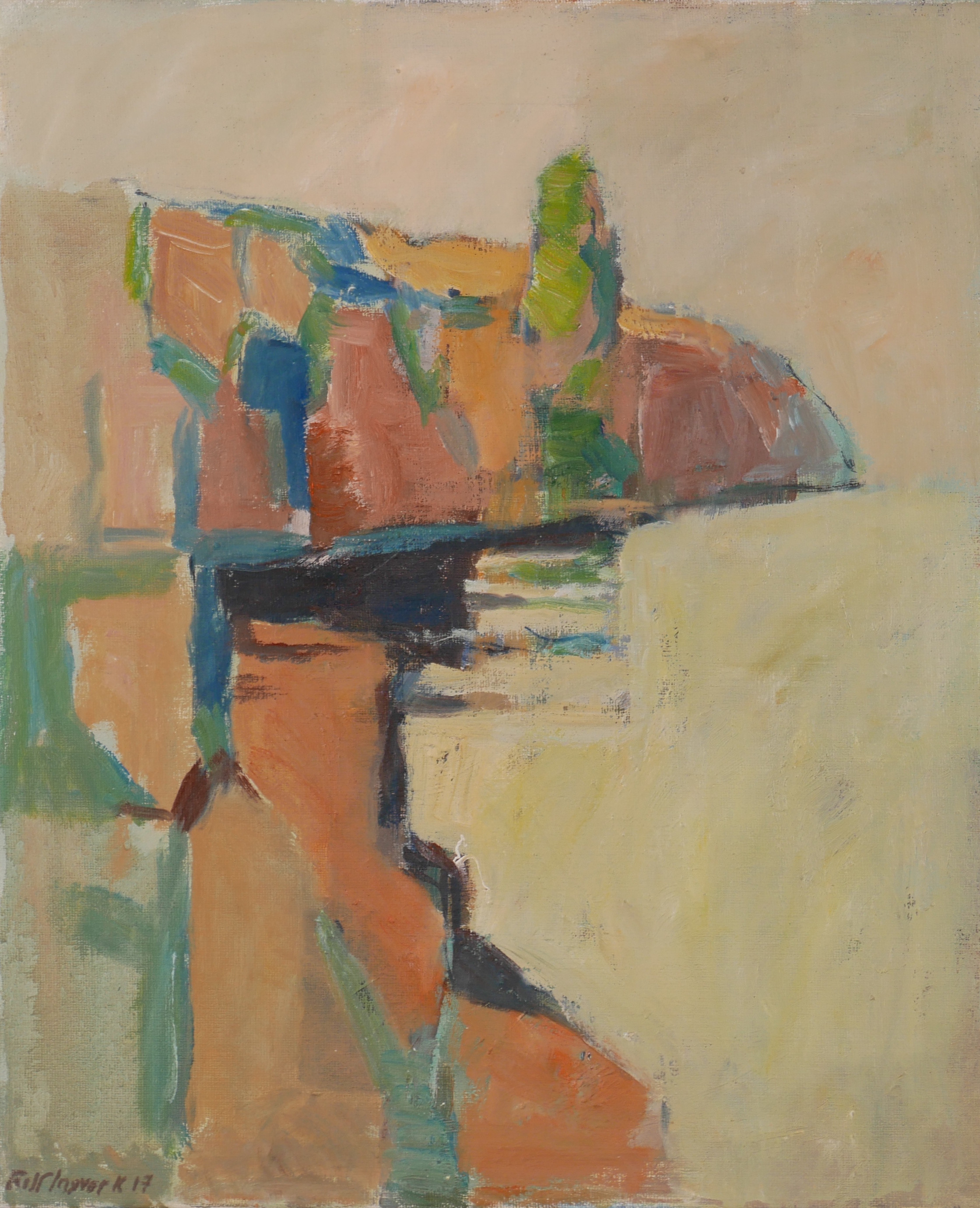 ROLF INGVAR KARLSSON. "Kust Öland Bruddesta", olja på duk, signerad Rolf Ingvar K 17.