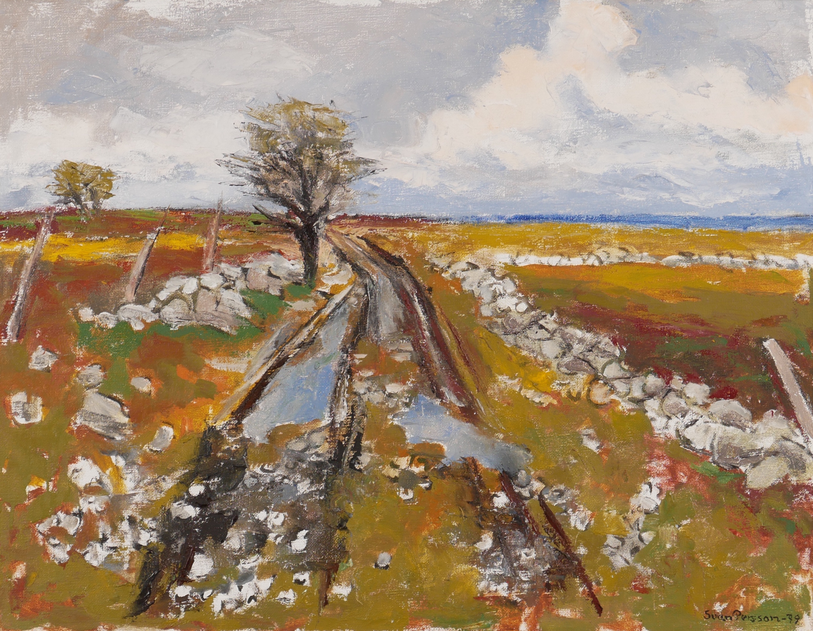 SVEN PERSSON. Landskap Öland, olja på duk, signerad Sven Persson -79.