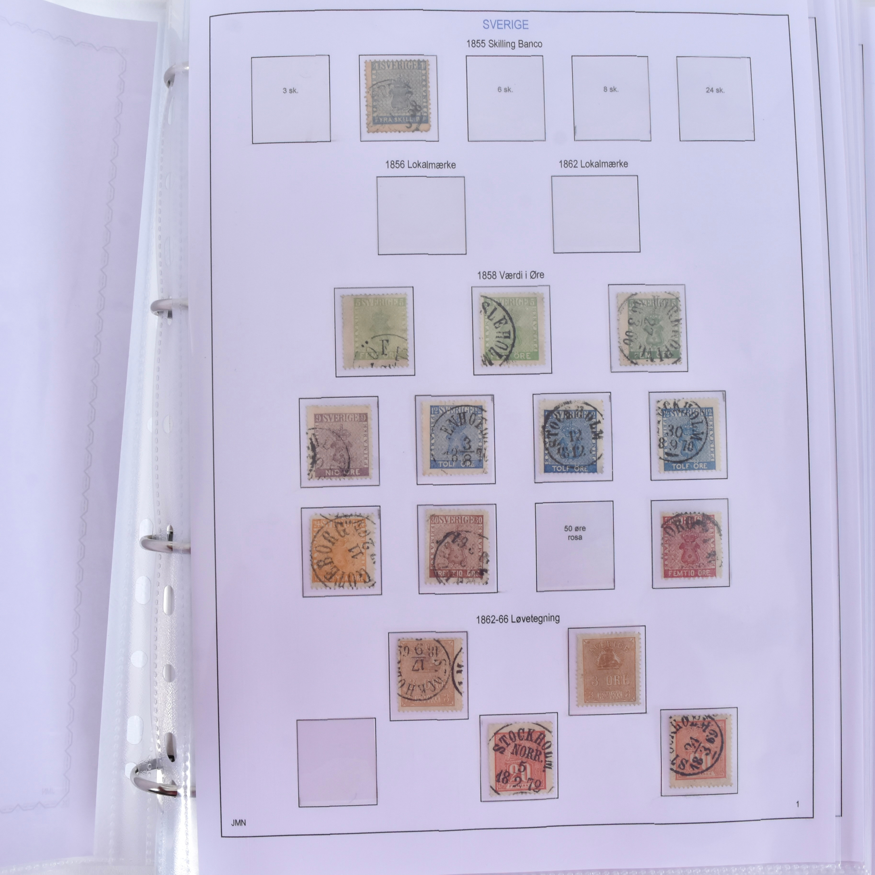 FRIMÄRKSSAMLING, Sverige, 1855-1980-tal.