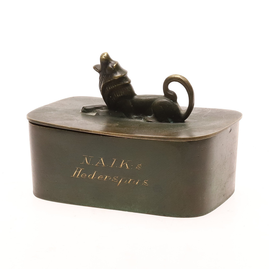 JACOB ÄNGMAN för GAB, DOSA, Patinerad brons, NR 198, formgiven 1935.