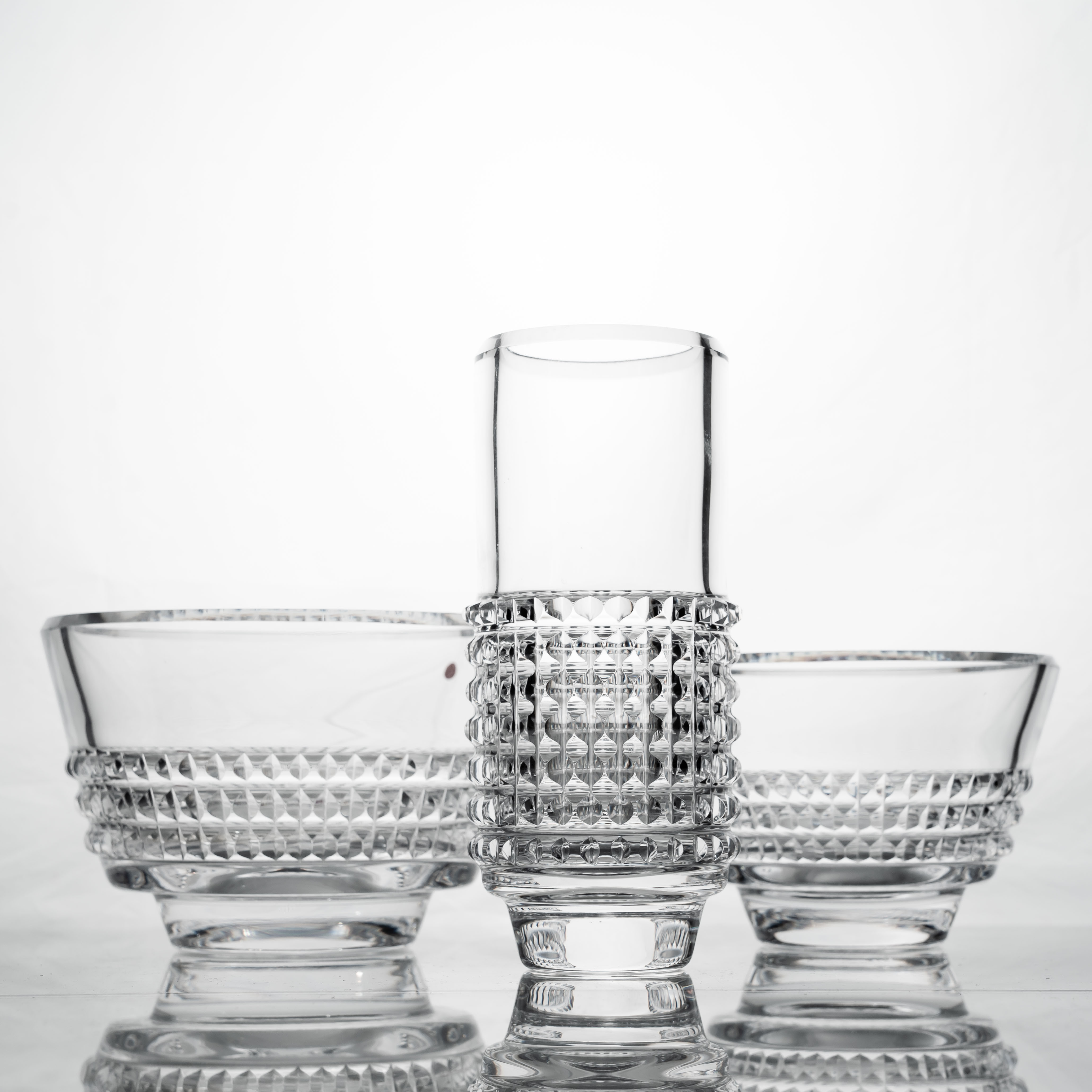 BENGT EDENFALK. Vas och skålar, 3st, Skruf, Sverige.