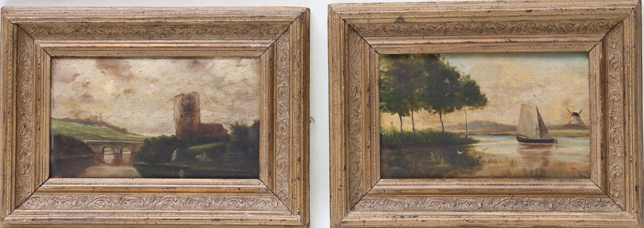 OKÄND KONSTNÄR. olja på träskiva, 1800-tal, landskap.