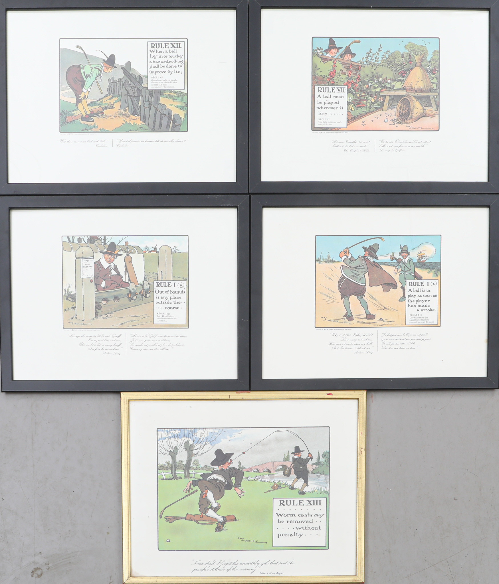 CHARLES CROMBIE. EFTER. tryck,"The Rules of Golf", 5 st. Ursprungligen utgiven 1905 av Perrier.