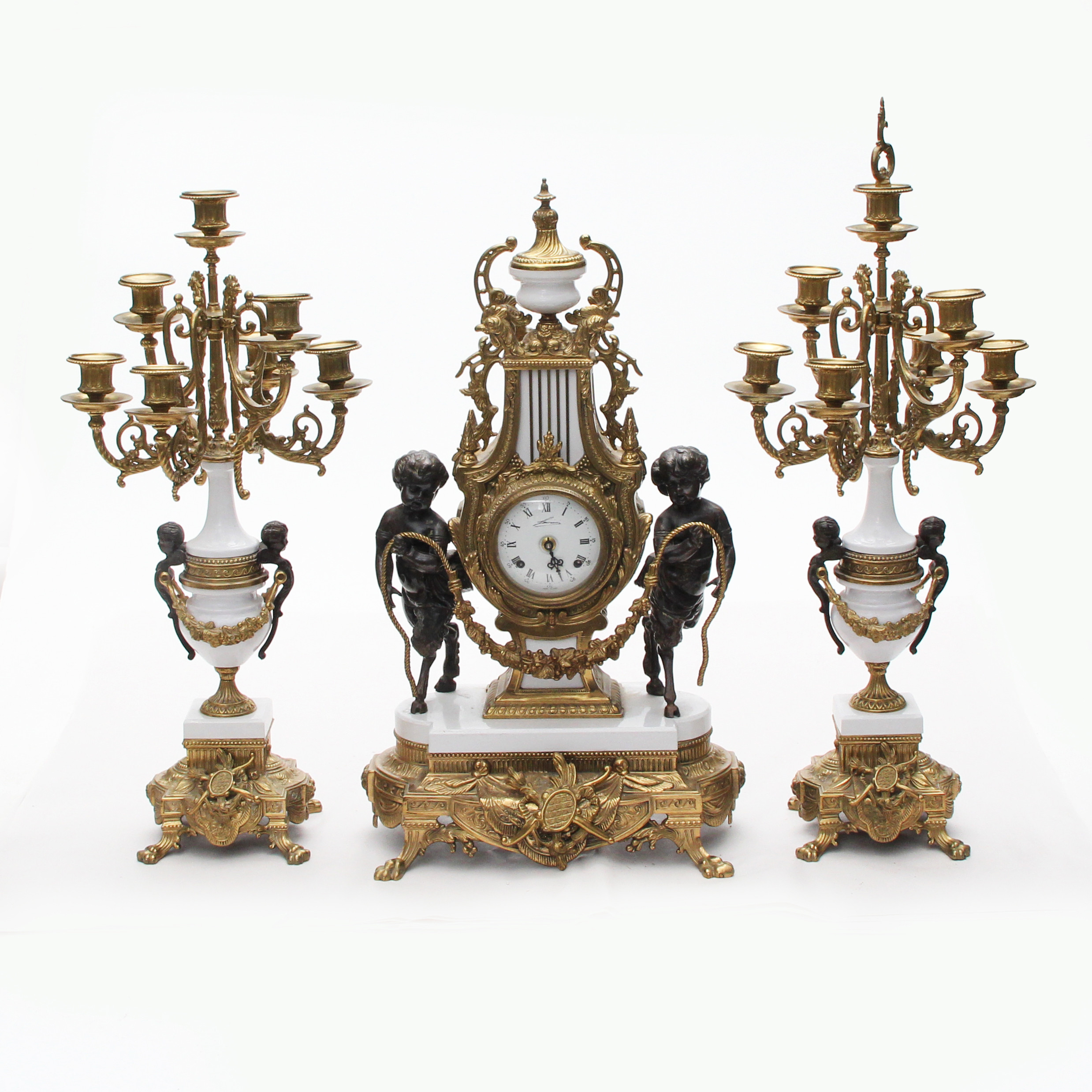 BORDSUR med LJUSSTAKAR, sannolikt 1900-talets andra hälft.