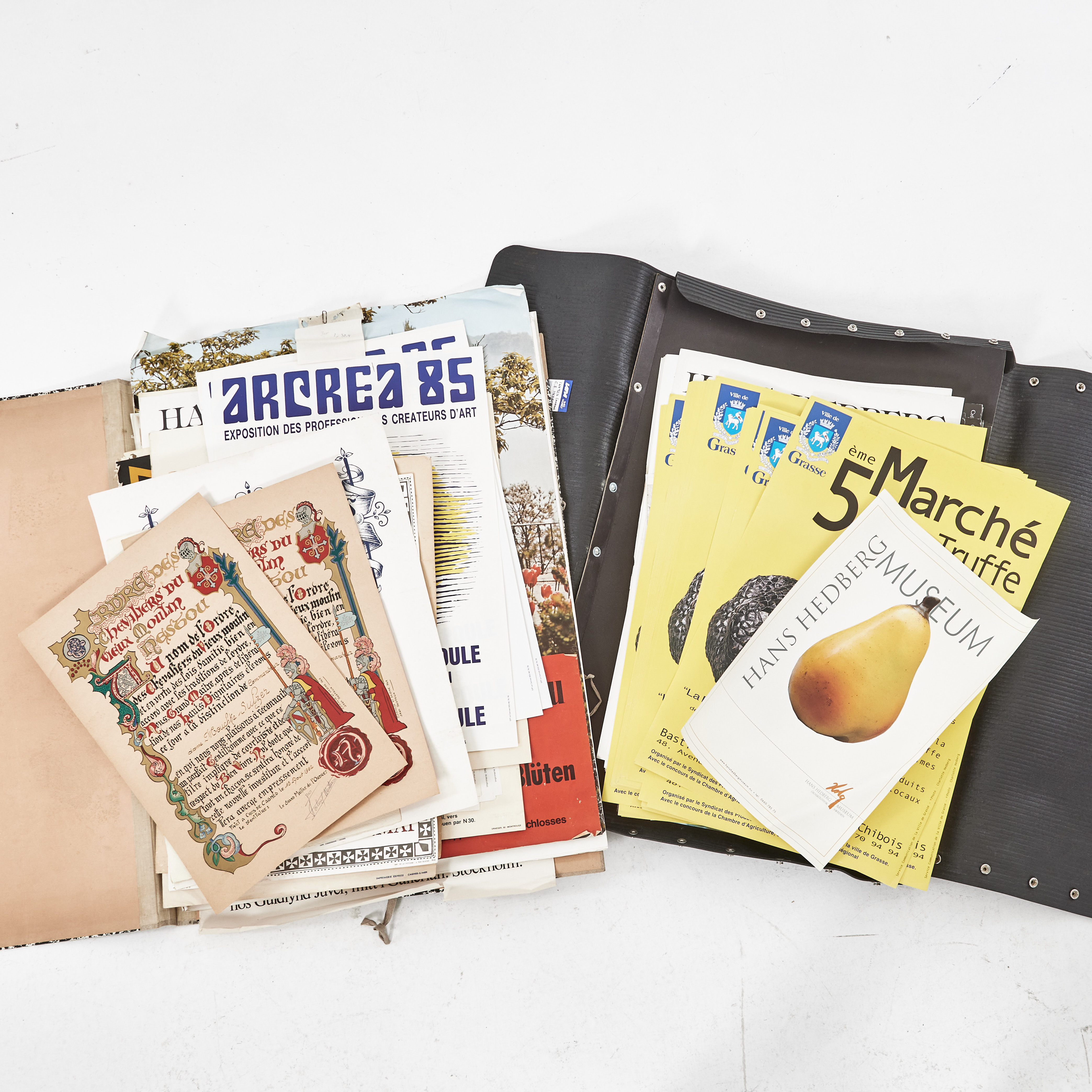 AFFISHER, Hans Hedberg, i portfölj och mappar, mestadels från egna utställningar.