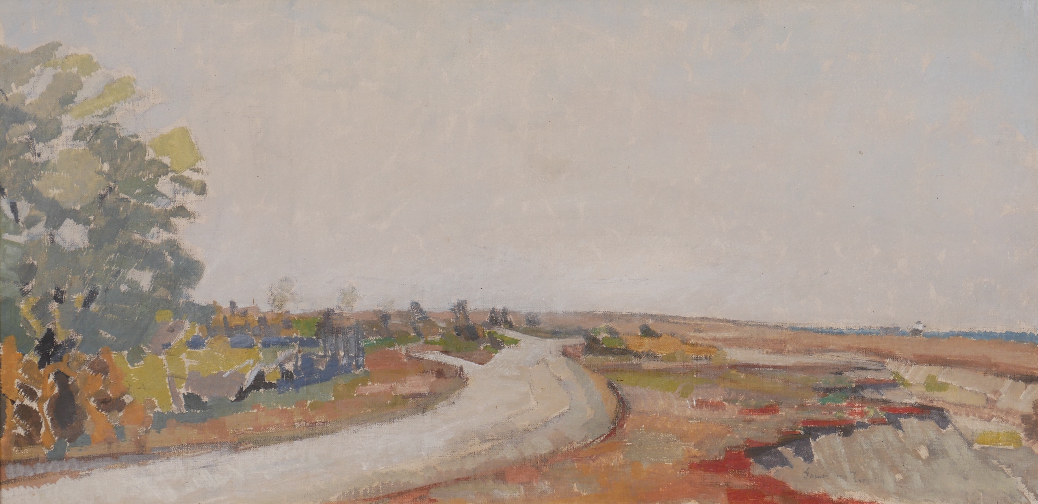 GUNNAR VON KNORRING. "Väg Neptuni Åkrar, Öland", olja på duk, signerad Gunnar Von Knorring.