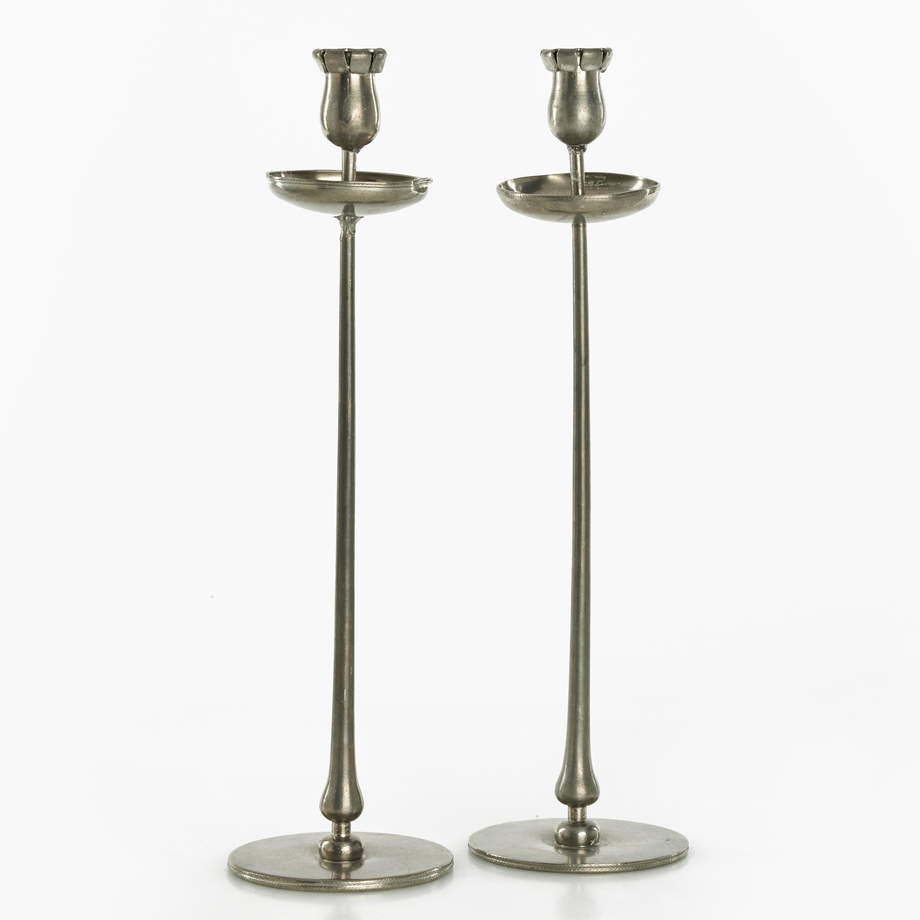 JOSEF FRANK. Ljusstakar, ett par, Firma Svenskt Tenn, Stockholm 1955, tenn, Swedish modern.