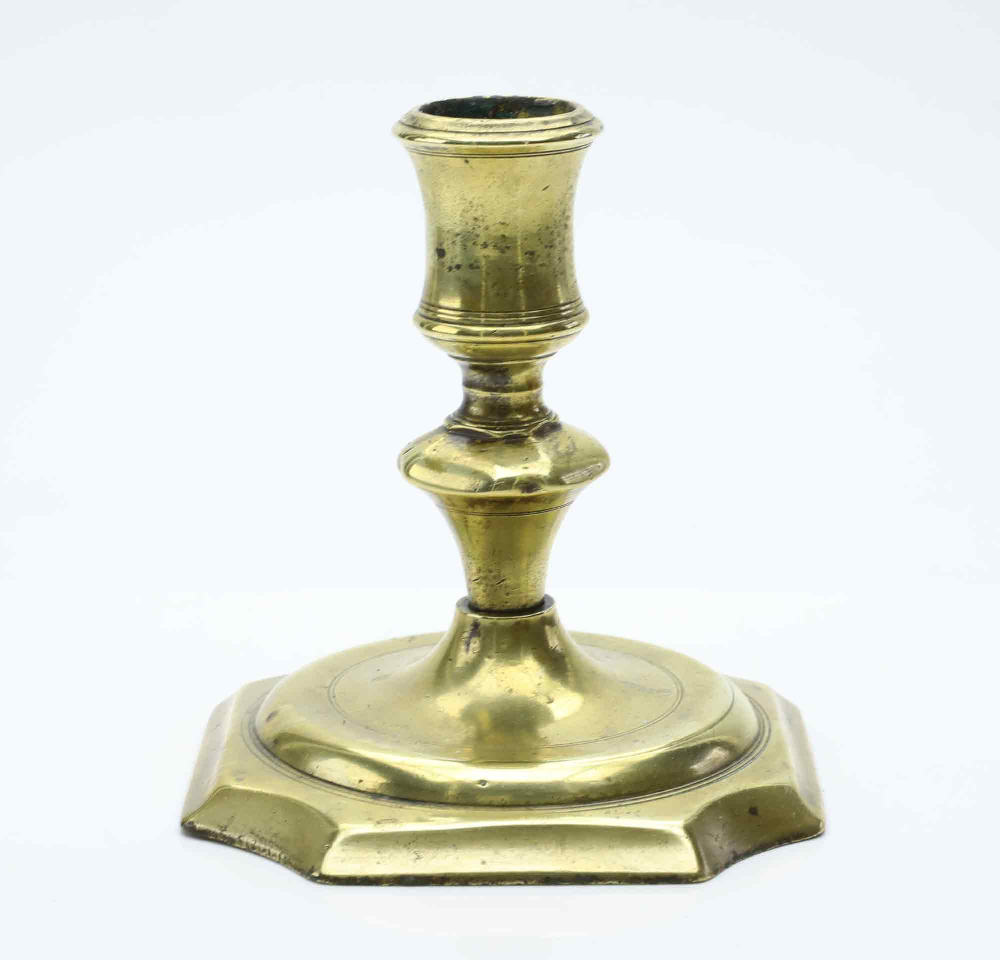 LJUSSTAKE, mässing, barock, 17/1800-tal.