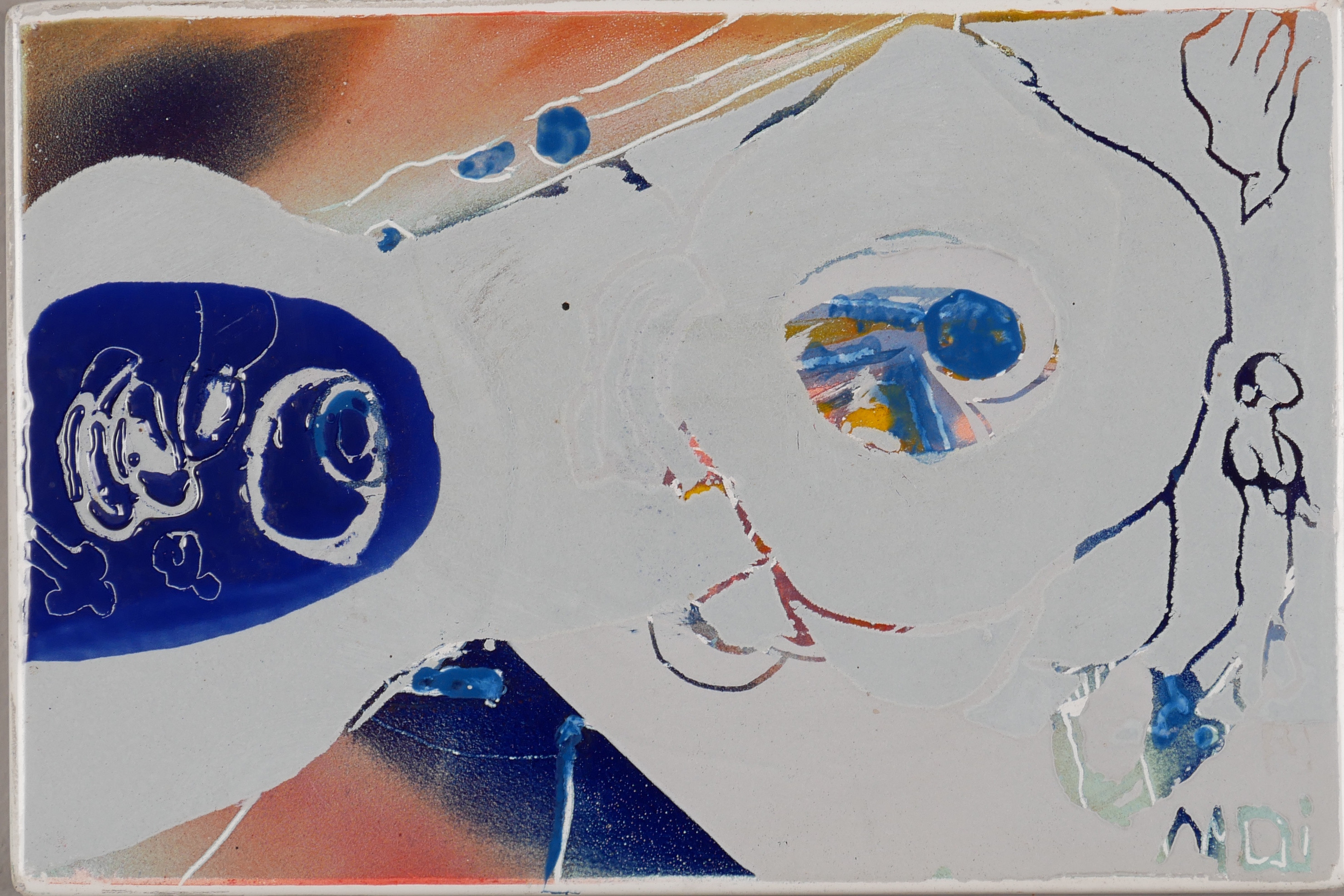 MICHEL DJANAIEFF. Emaljmålning på plåt, signerad MDj.