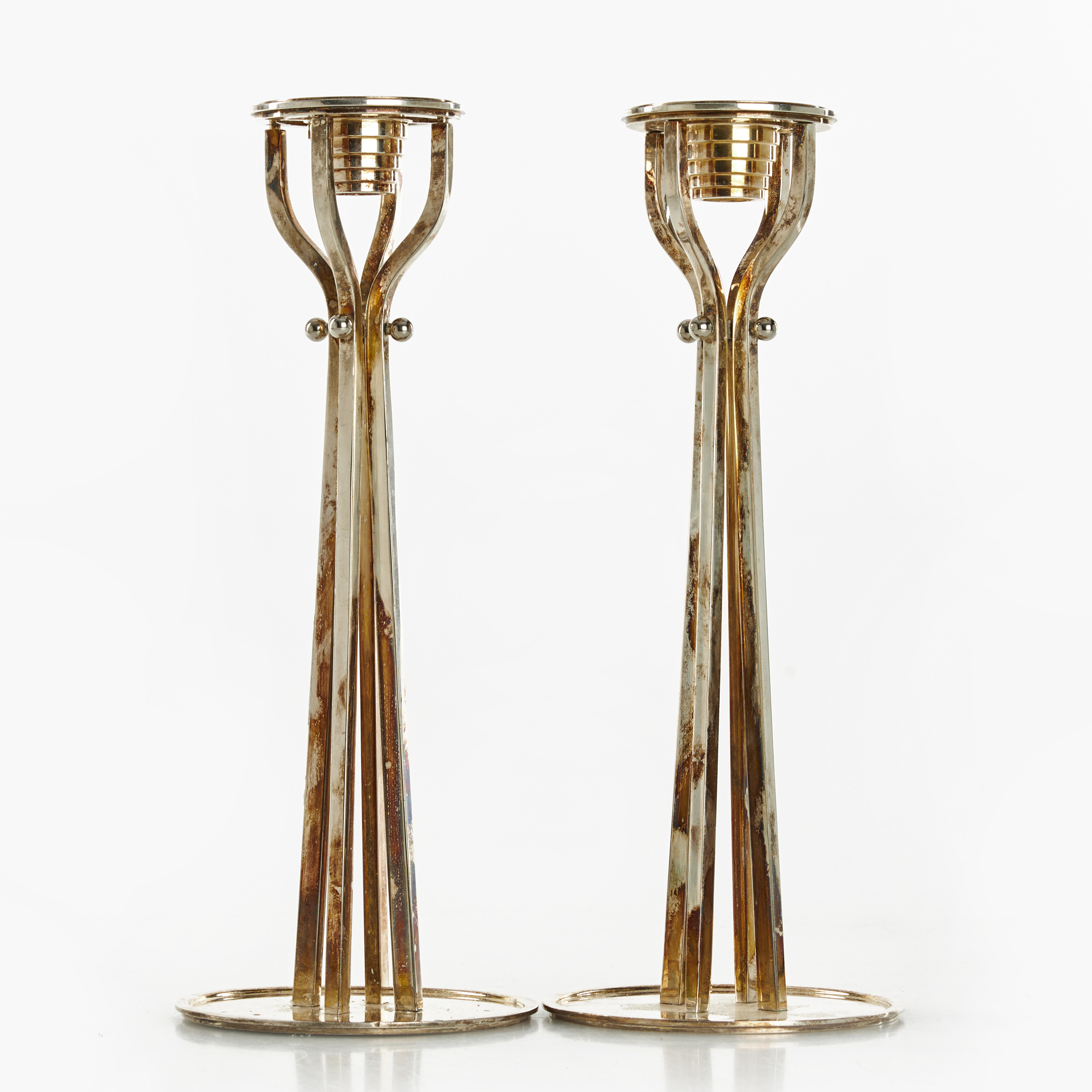 PAOLO PORTOGHESI. Ljusstakar, ett par, silverpläterade, Alessi, Italien.