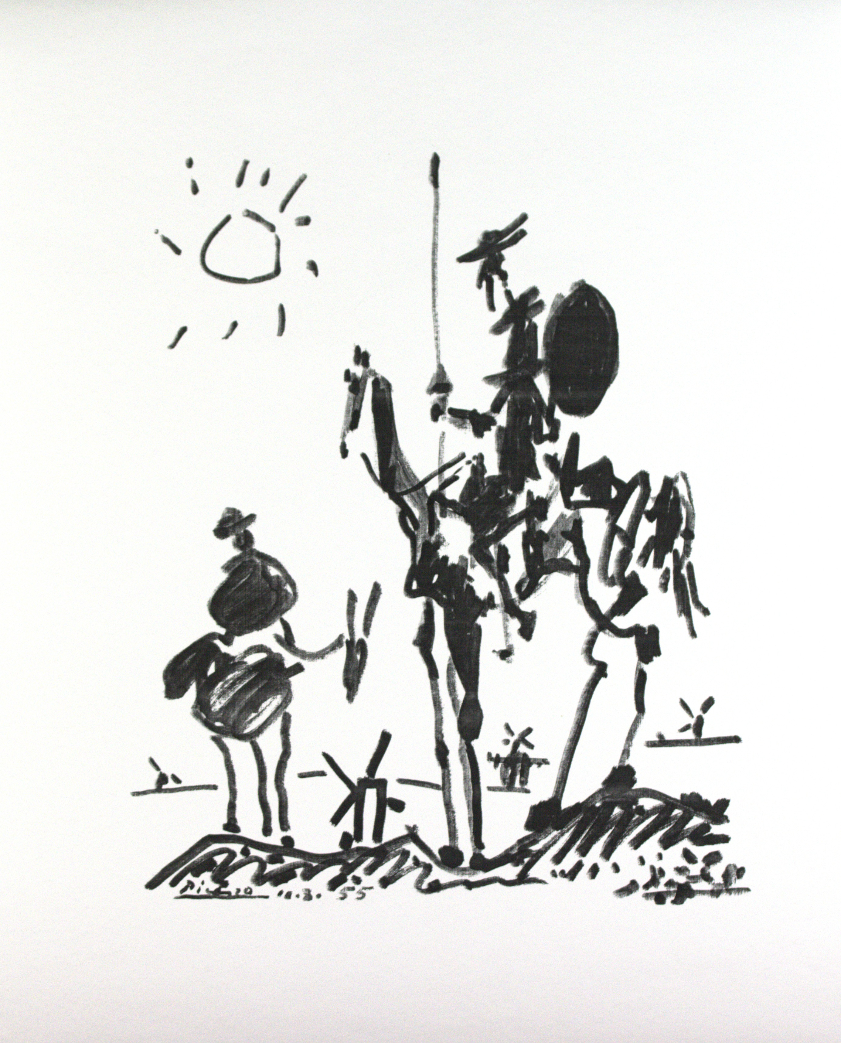PABLO PICASSO. Reproduktion, efter "Don Quichote", signerad i trycket.