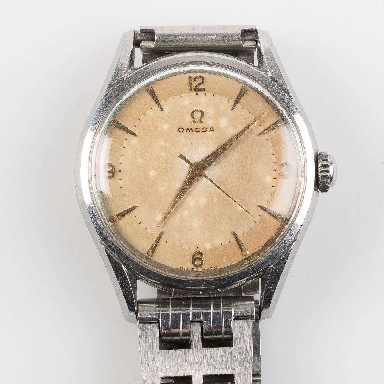 OMEGA, armbandsur, stål, 1950-tal.