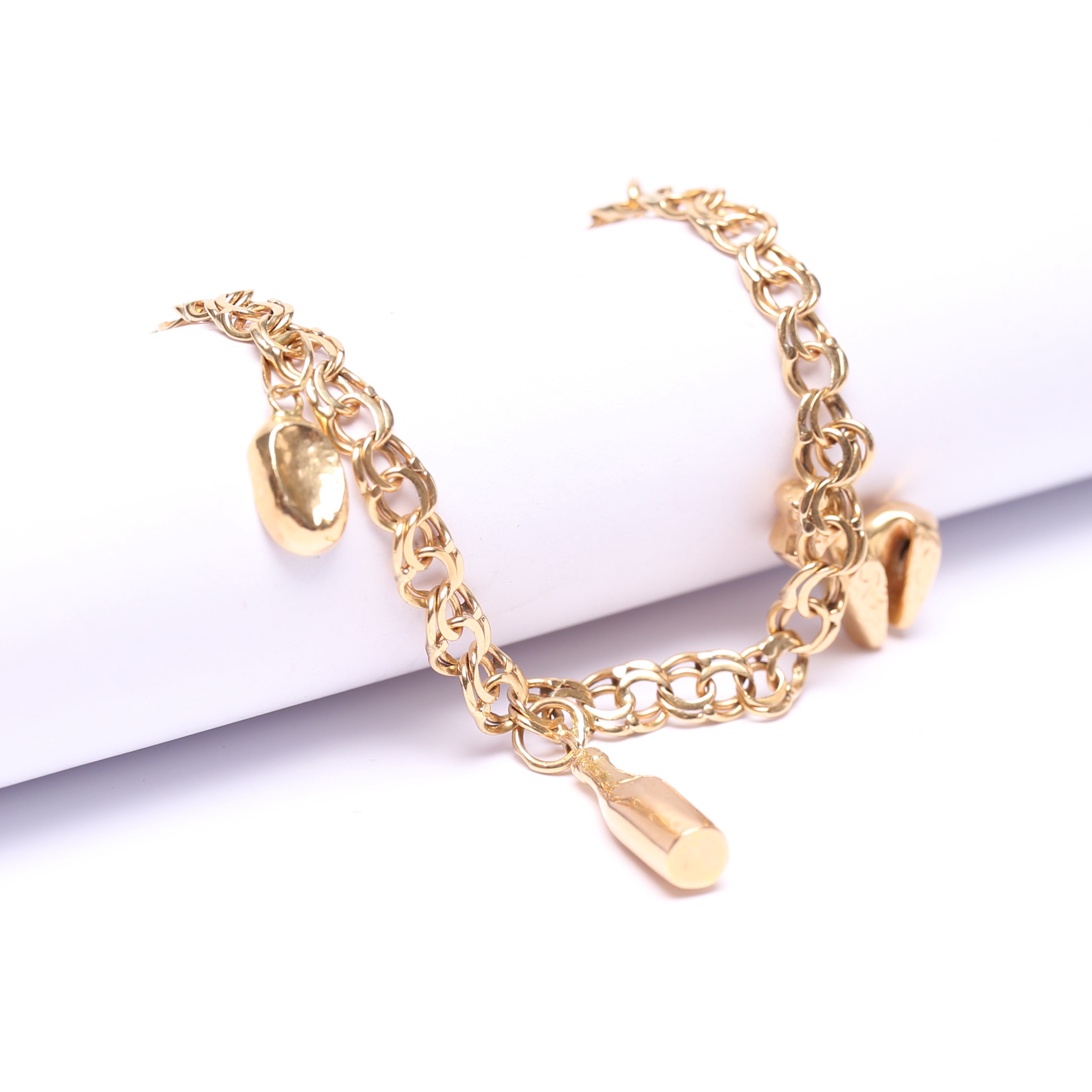 BERLOCKARMBAND, 'bismarck'', 18k guld, 11,1 g.