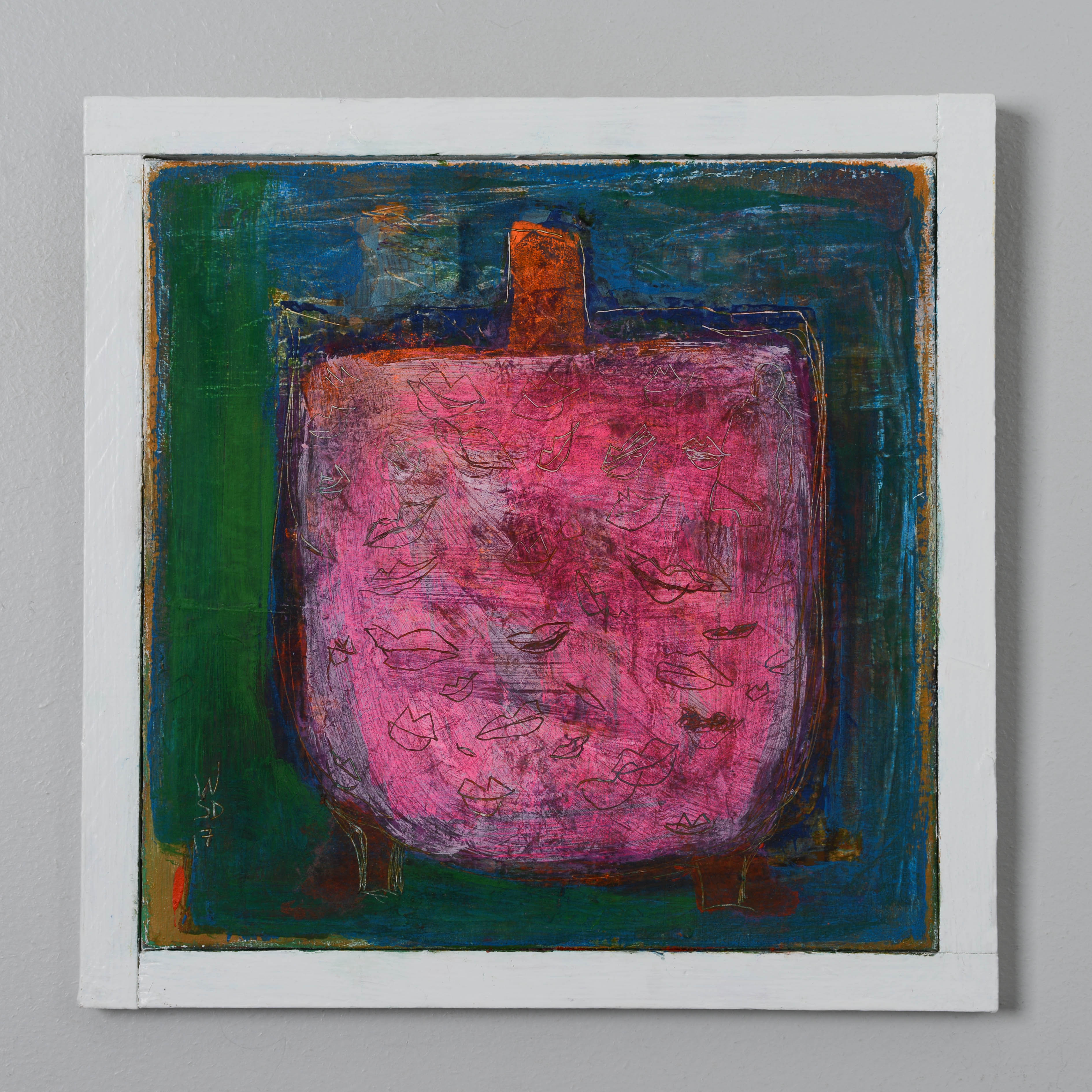 SYLVETTE WIKSTRÖM. "Kyssare", olja på duk, signerad, daterad -17.