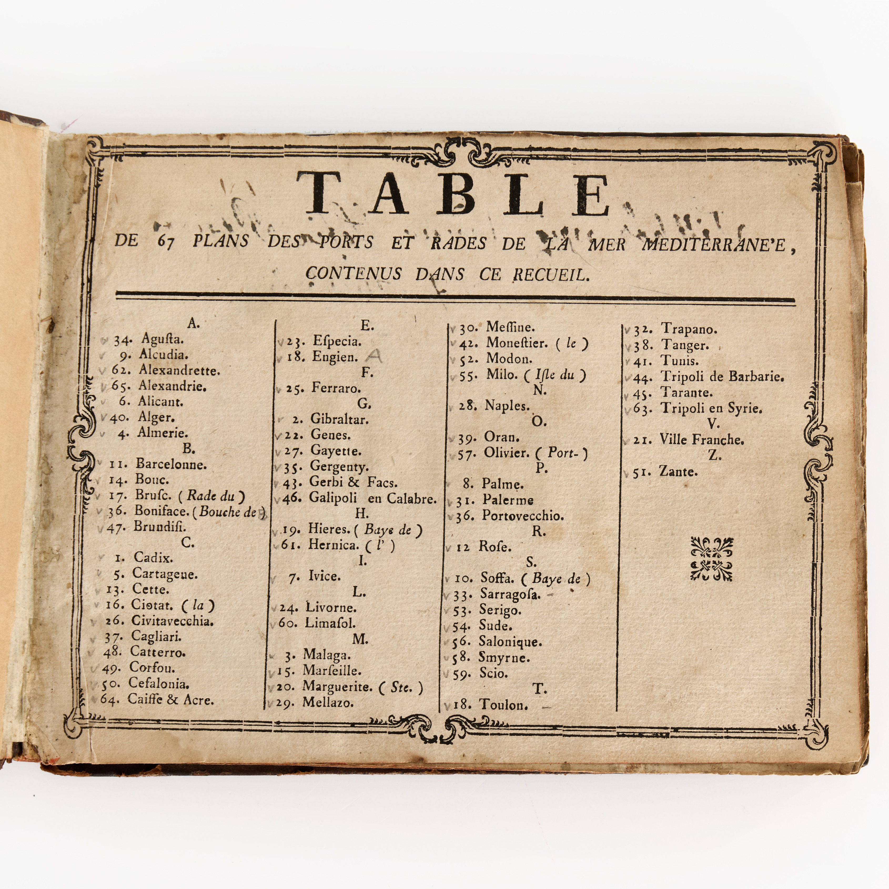 OIDENTIFIERAD, efter ROUX: Recueil des principaux plans des Ports et Rades de la Mer Mediterranée, sent 1700-tal.