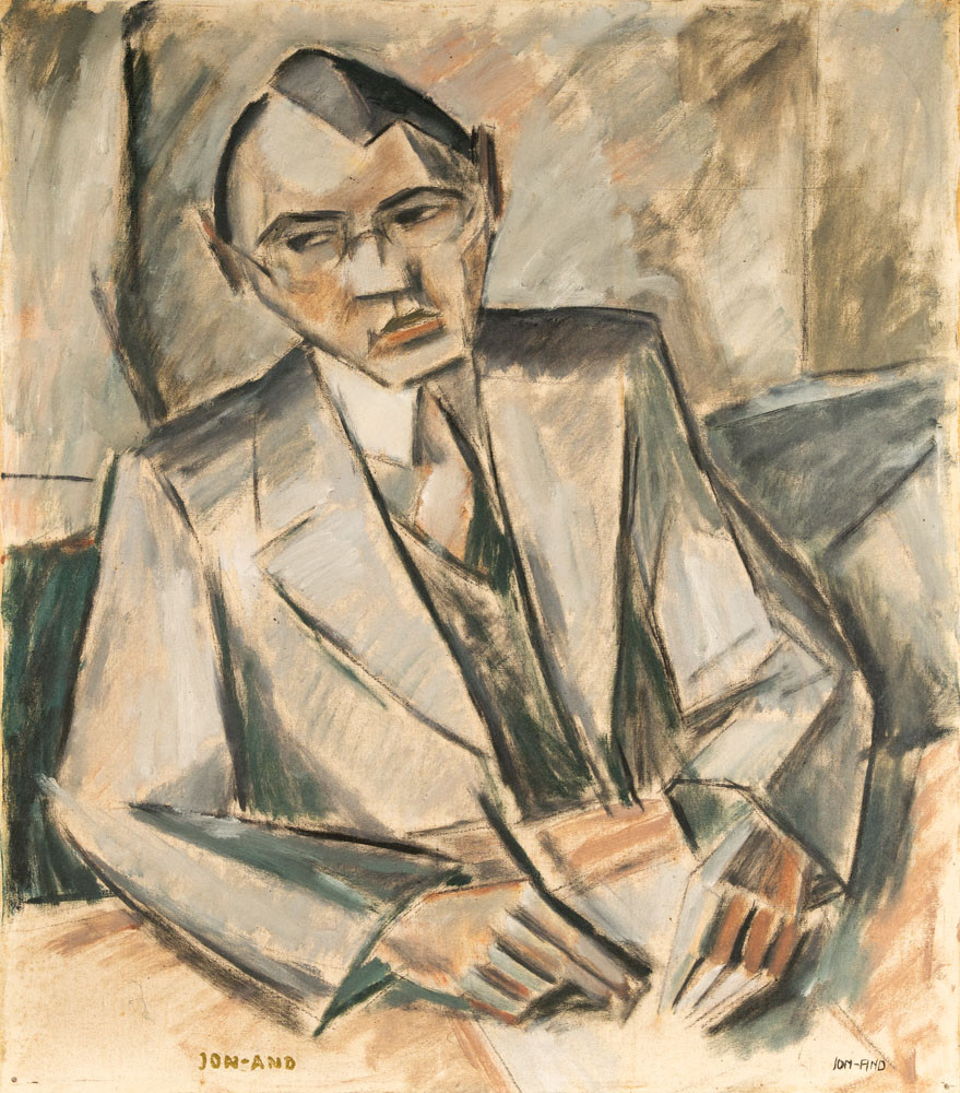 JOHN JON-AND. Olja på duk "Porträtt" Signerad 1900-tal.