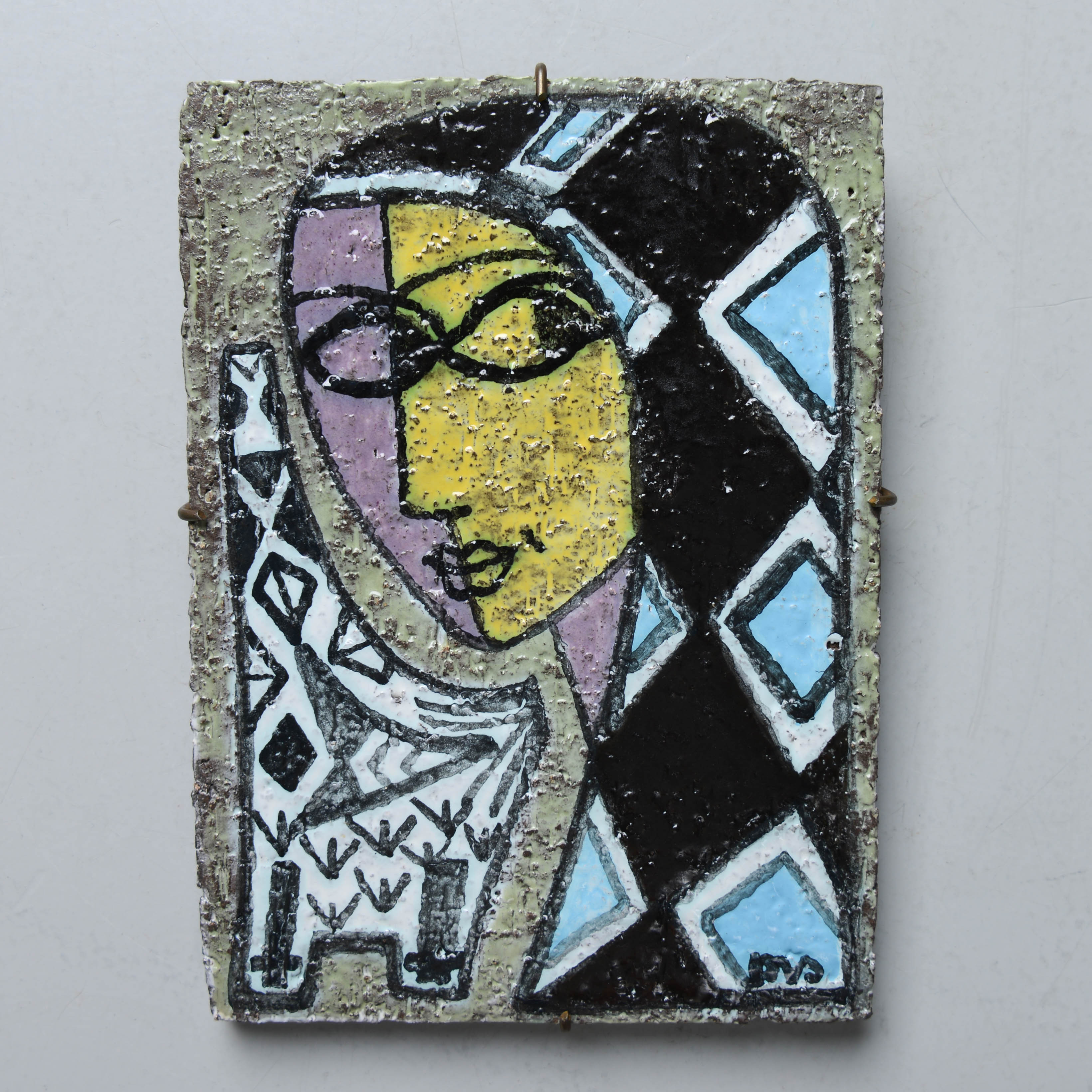 MARI SIMMULSON. Väggplakett, unikat, Upsala Ekeby, omkring 1956-58.