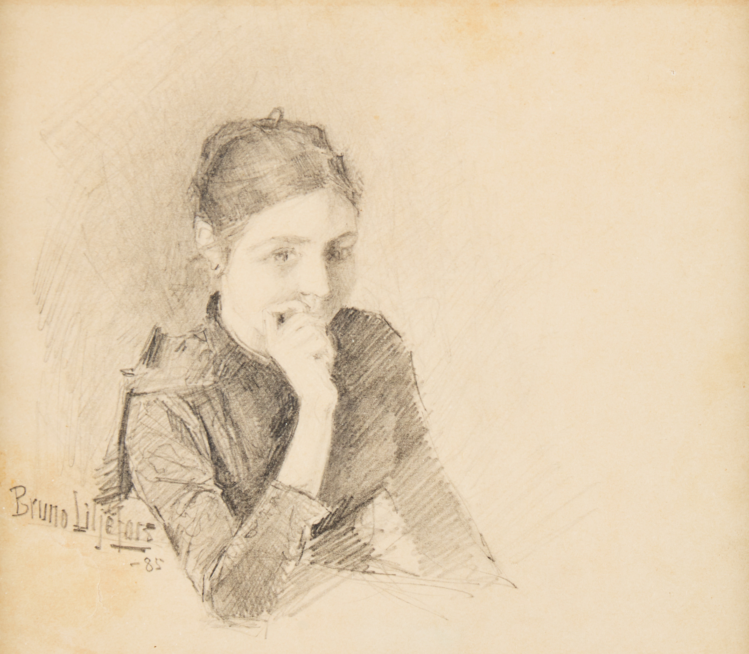 BRUNO LILJEFORS. Porträtt av Anna Olivia Olofsson (1864-1947), gift Liljefors.