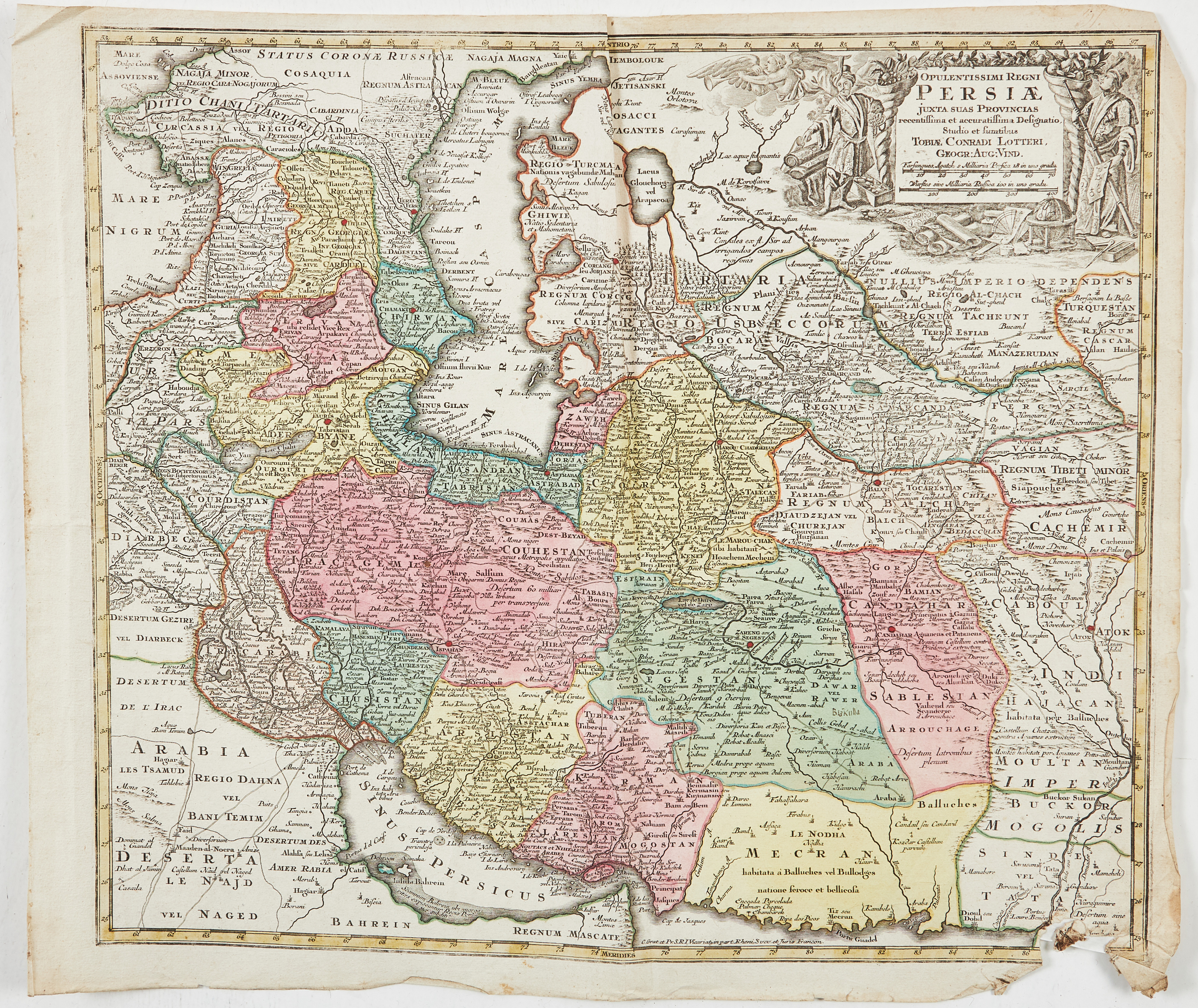 KARTA PERSIEN AV LOTTER, CA 1760.