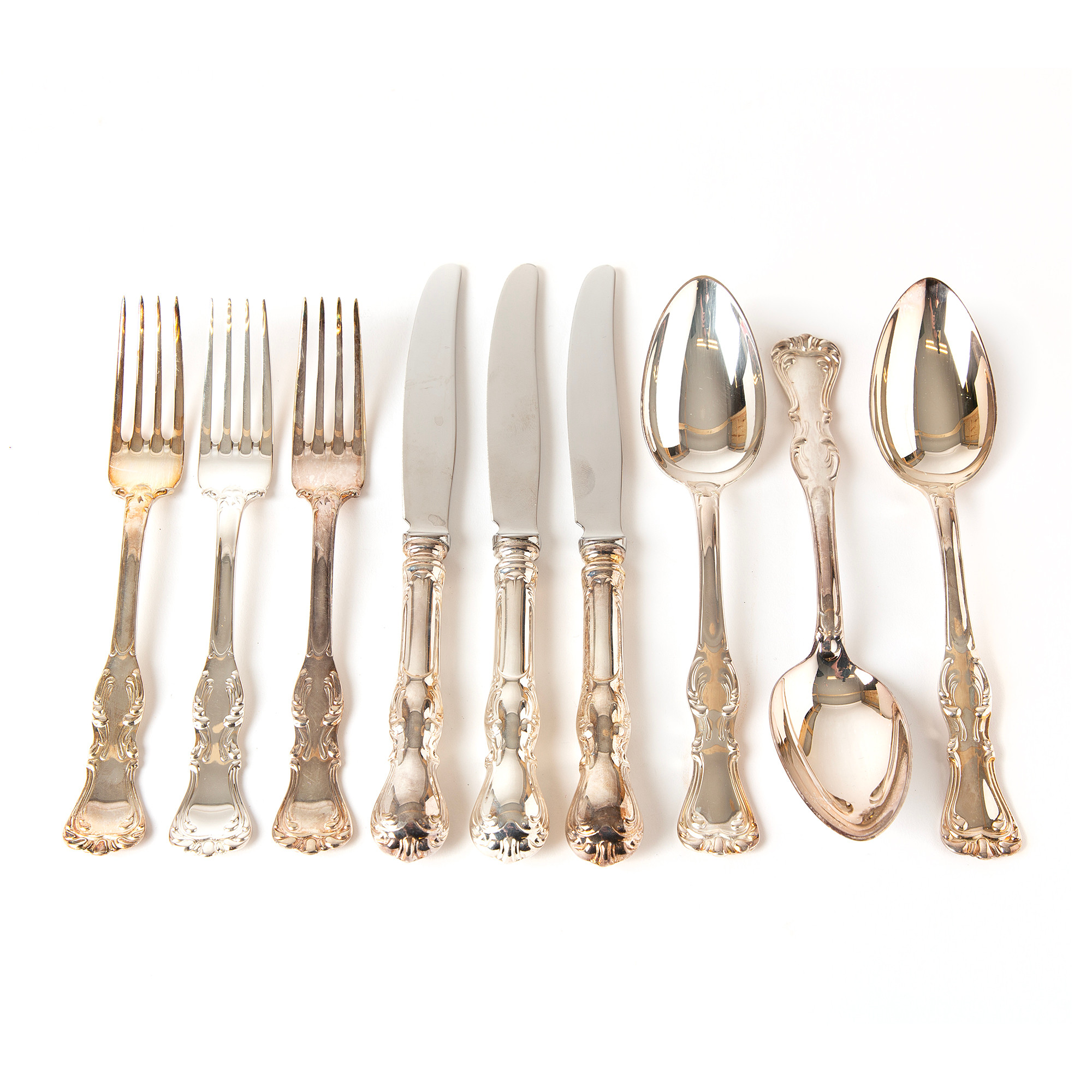 BESTICKUPPSÄTTNING. 9 delar, silver, GAB, 1991.