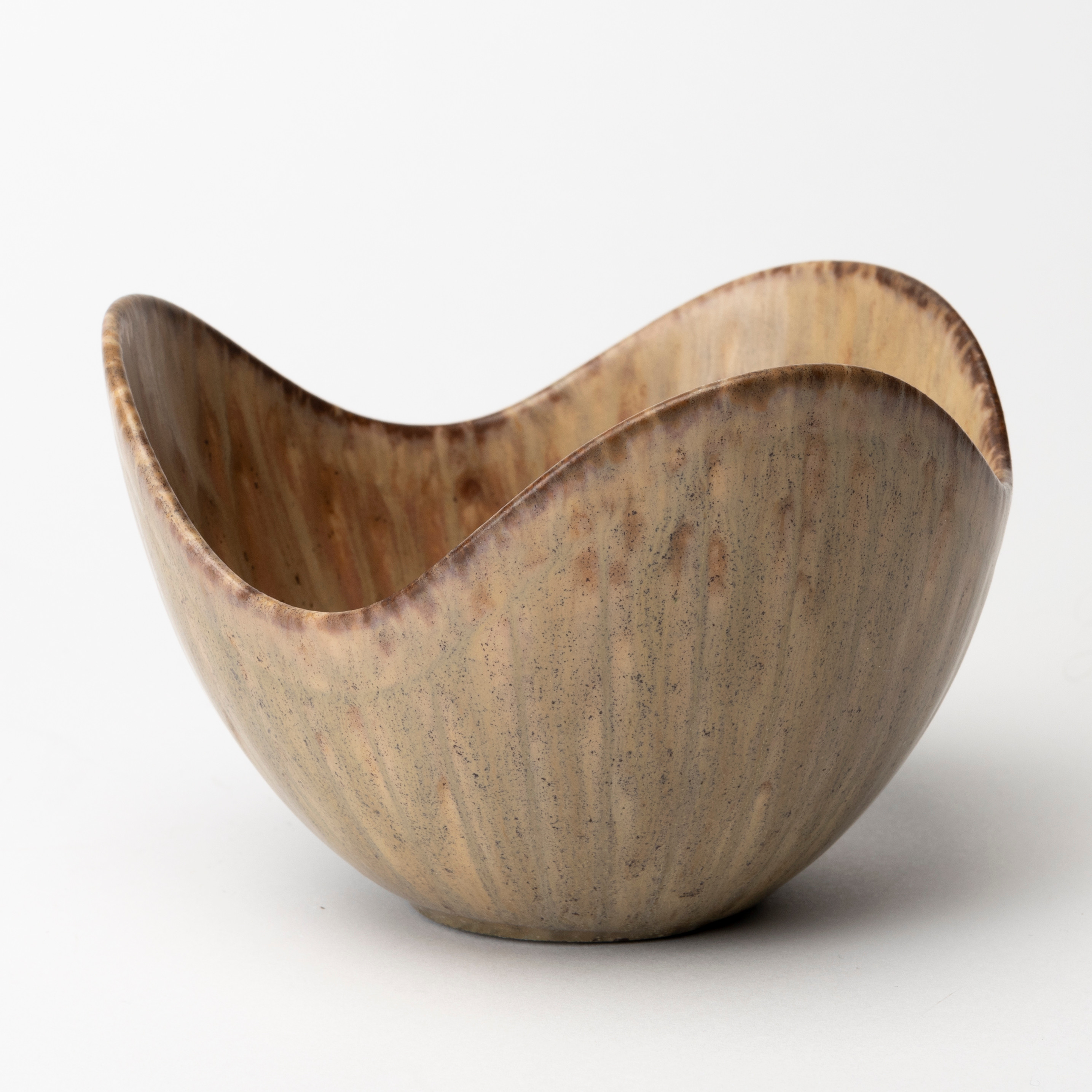 GUNNAR NYLUND. Skål, stengods, harpälsglasyr, modell ASH, signerad, formgiven 1950/60-tal.