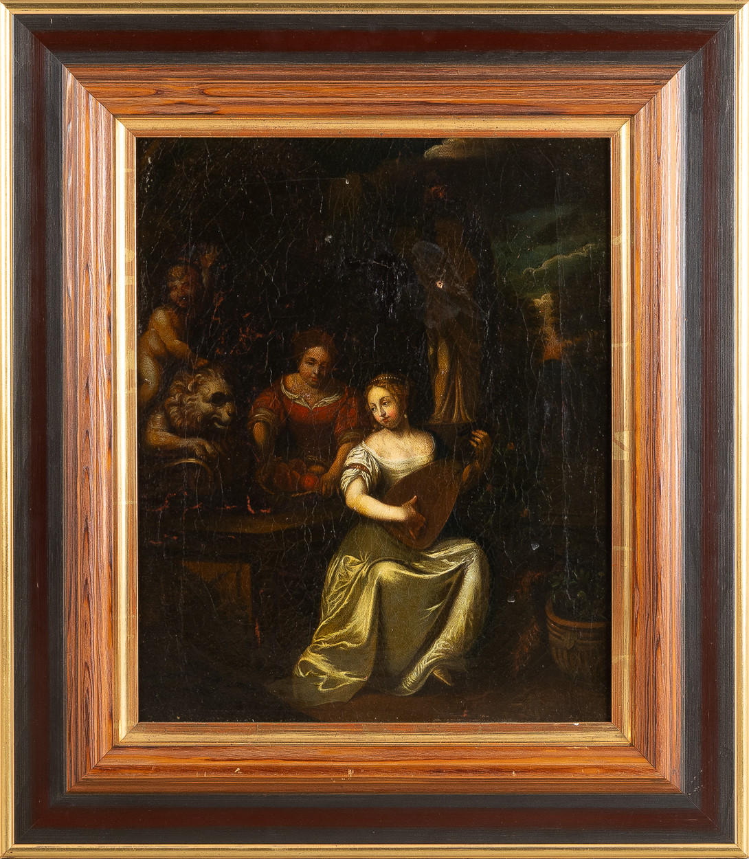 OKÄND KONSTNÄR. Olja på duk, kopia efter Caspar Netscher, 1700-tal.