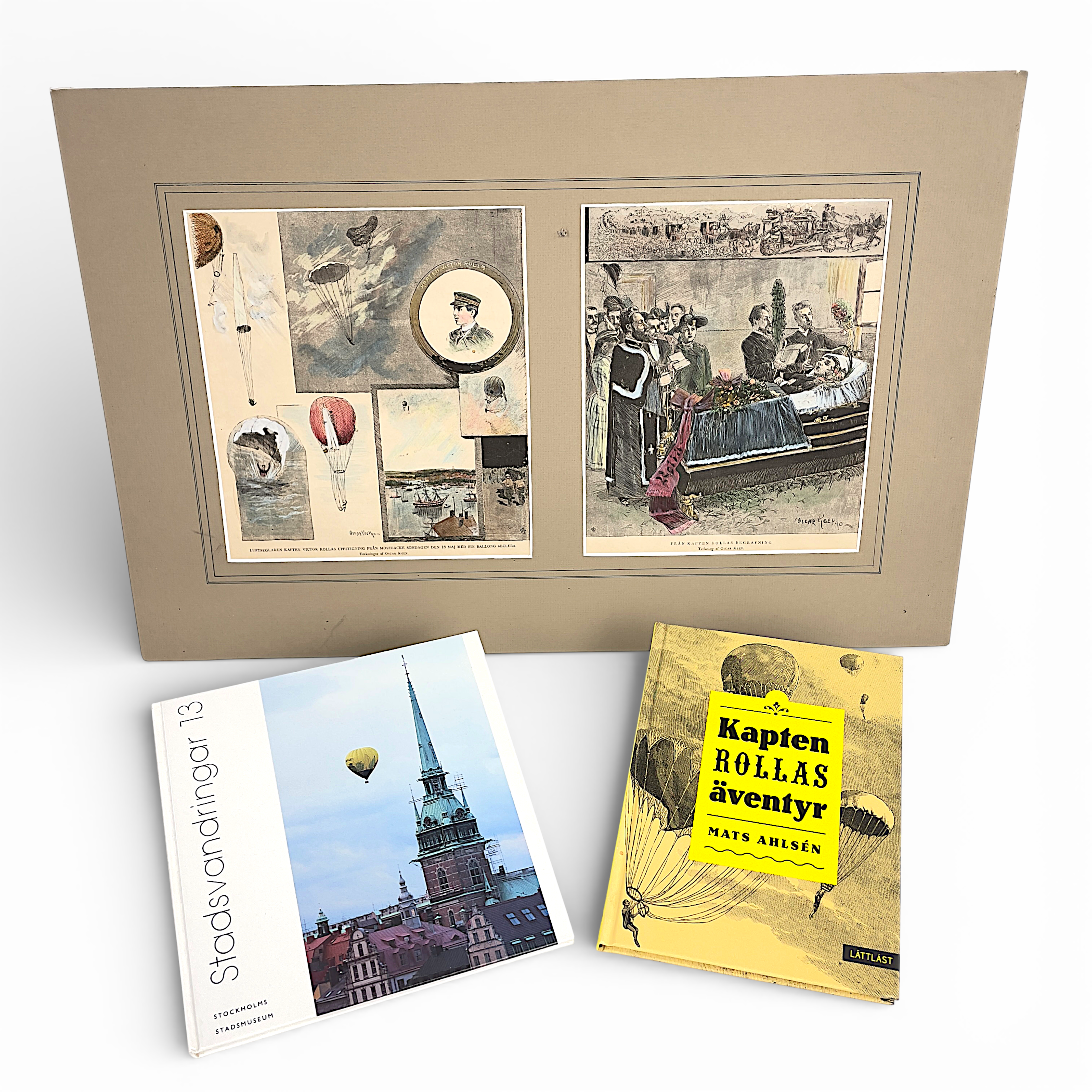 OSCAR KEEN, efter. Handkolorerade träsnitt efter teckningar, signerade i trycket, samt 2 böcker.