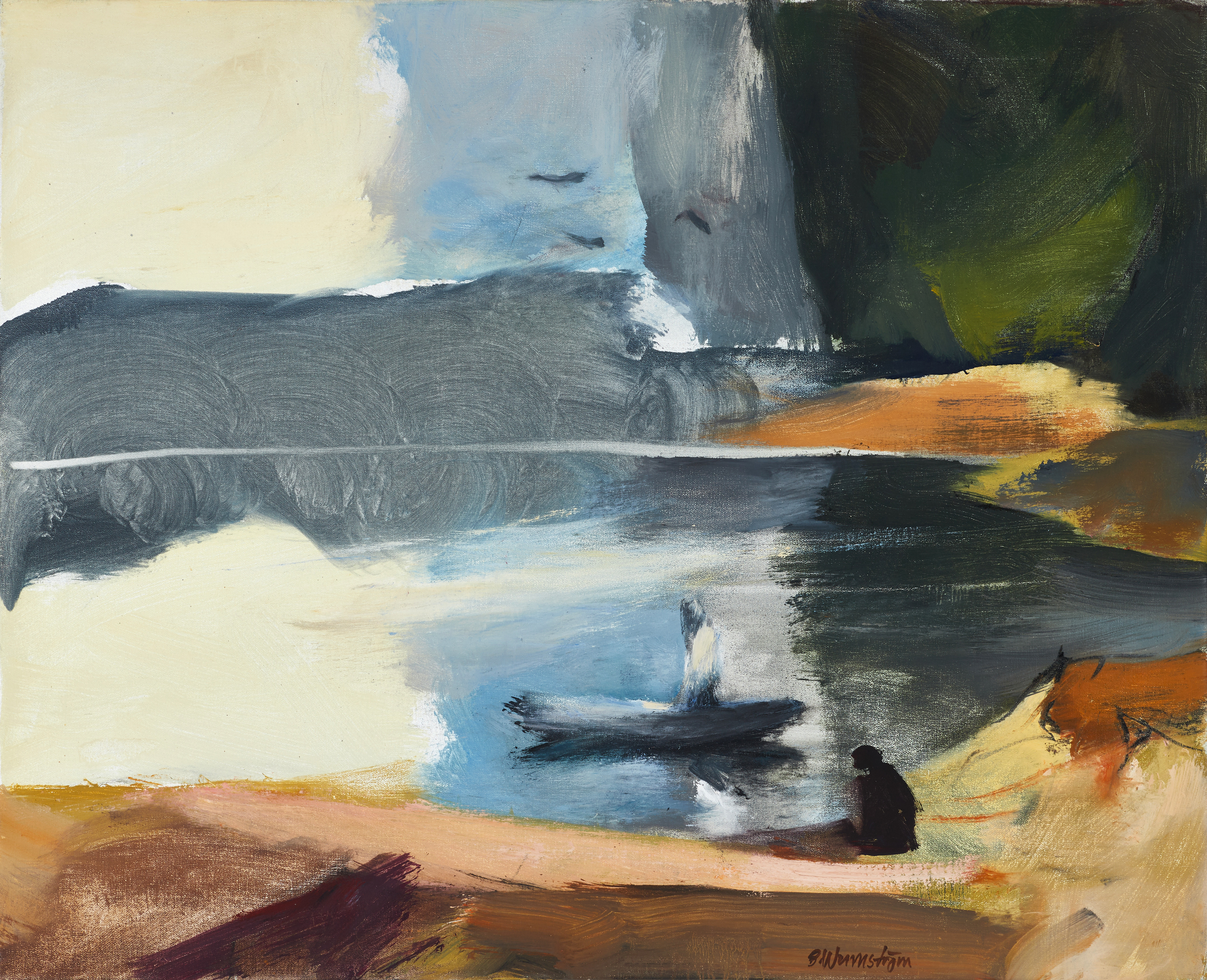 BERNDT WENNSTRÖM (född 1945). "Fiskare", signerad, olja på duk.