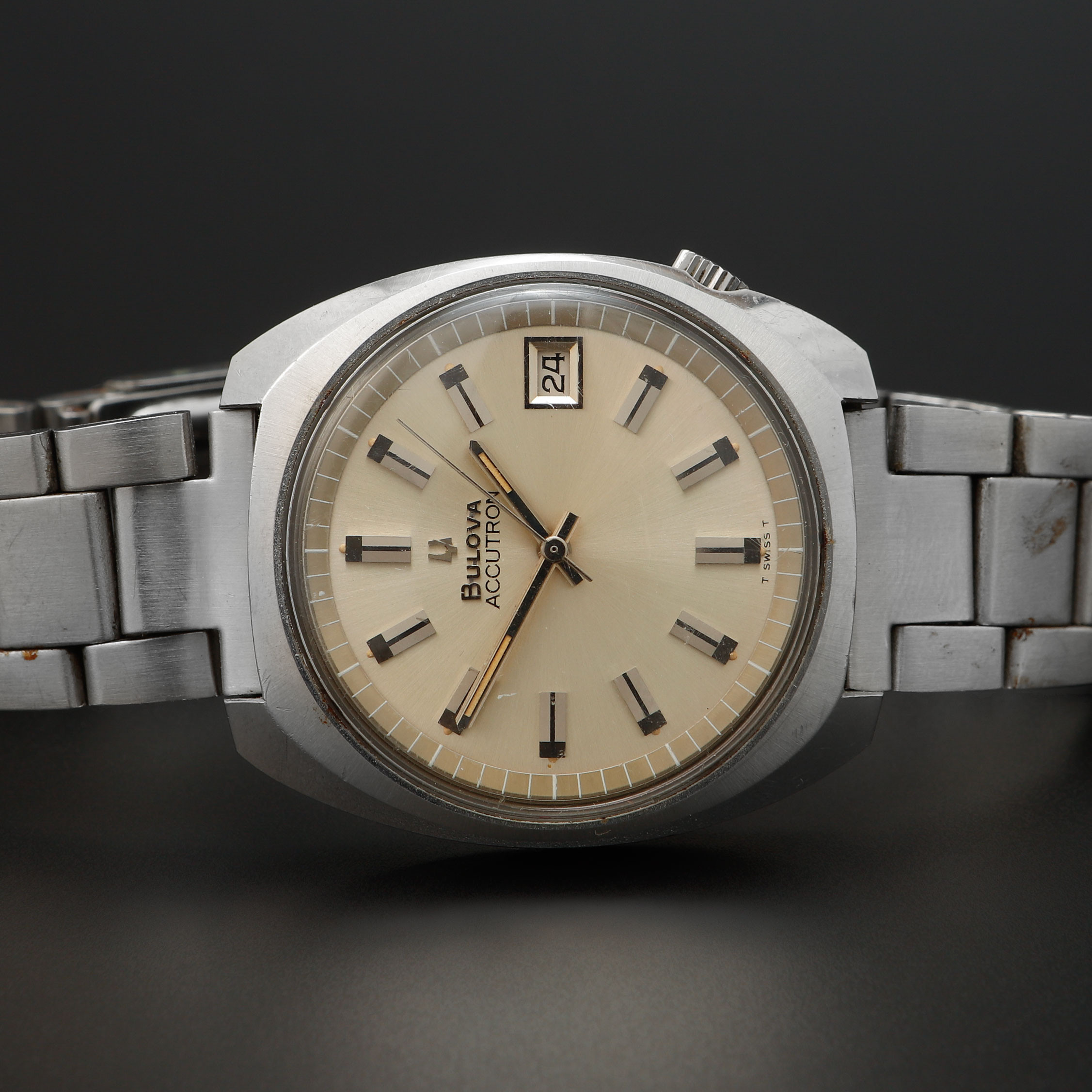 ARMBANDSUR, Bulova, Accutron, stål, stämgaffel, 1970-tal.