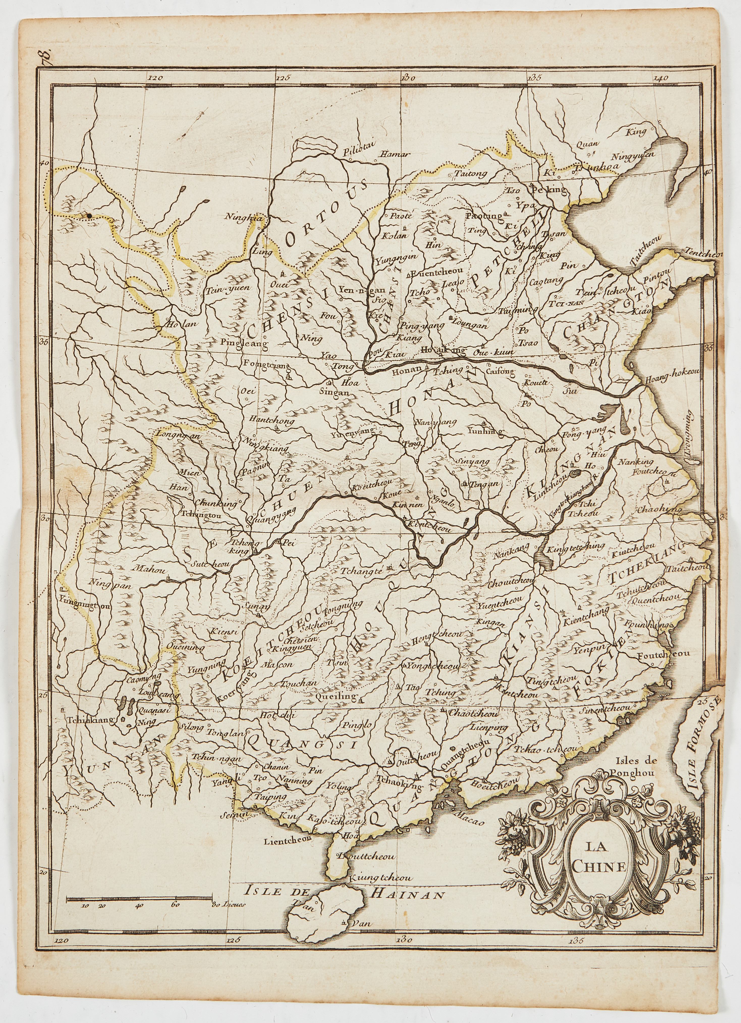 LE ROUGE - MAP OF CHINA, La Chine, c. 1750.