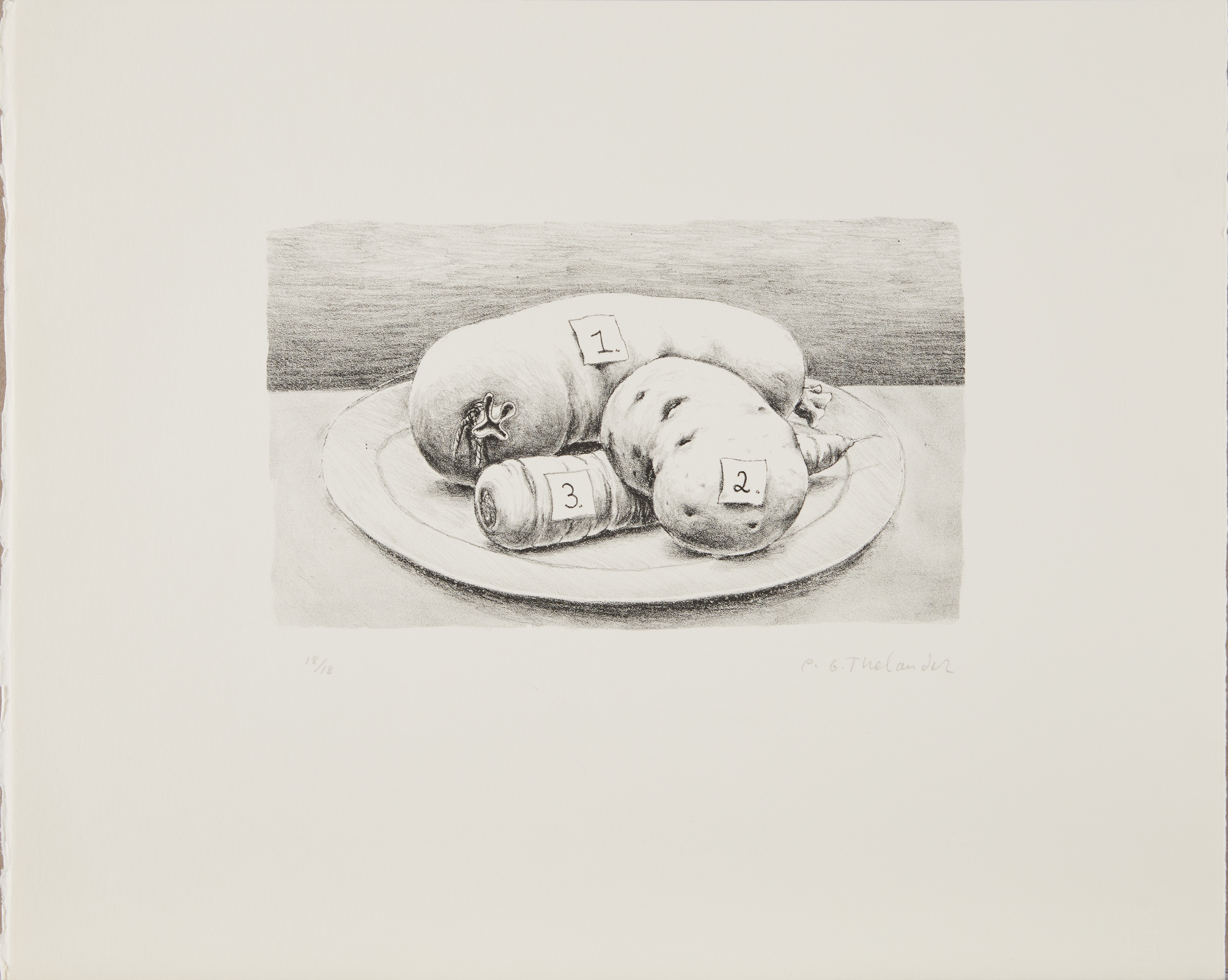 PÄR GUNNAR THELANDER (FÖDD 1936). "Fat", litografi, 1971.