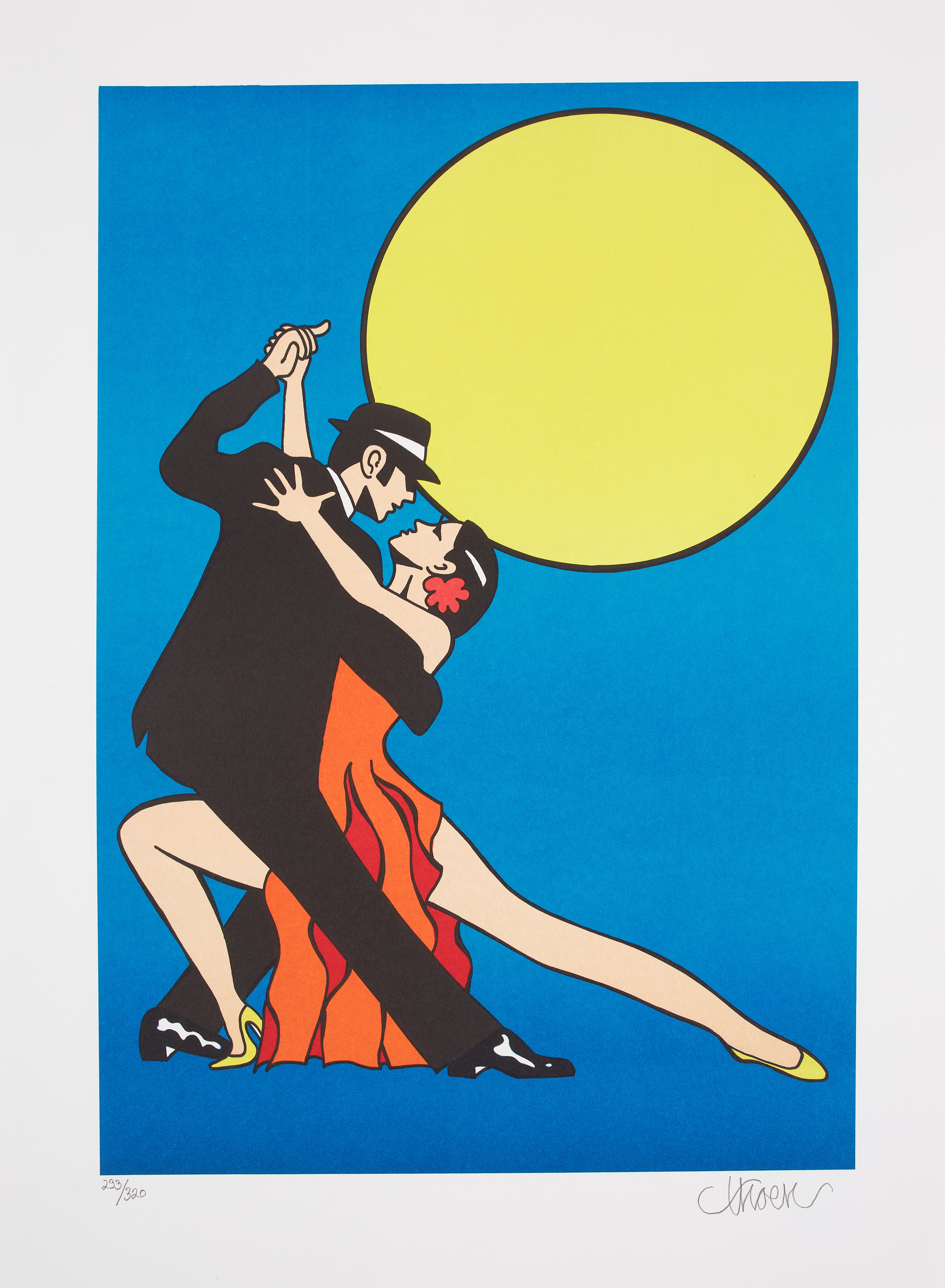 PETTER THOEN. "Tango for two", färglitografi, signerad samt numrerad 233/320.