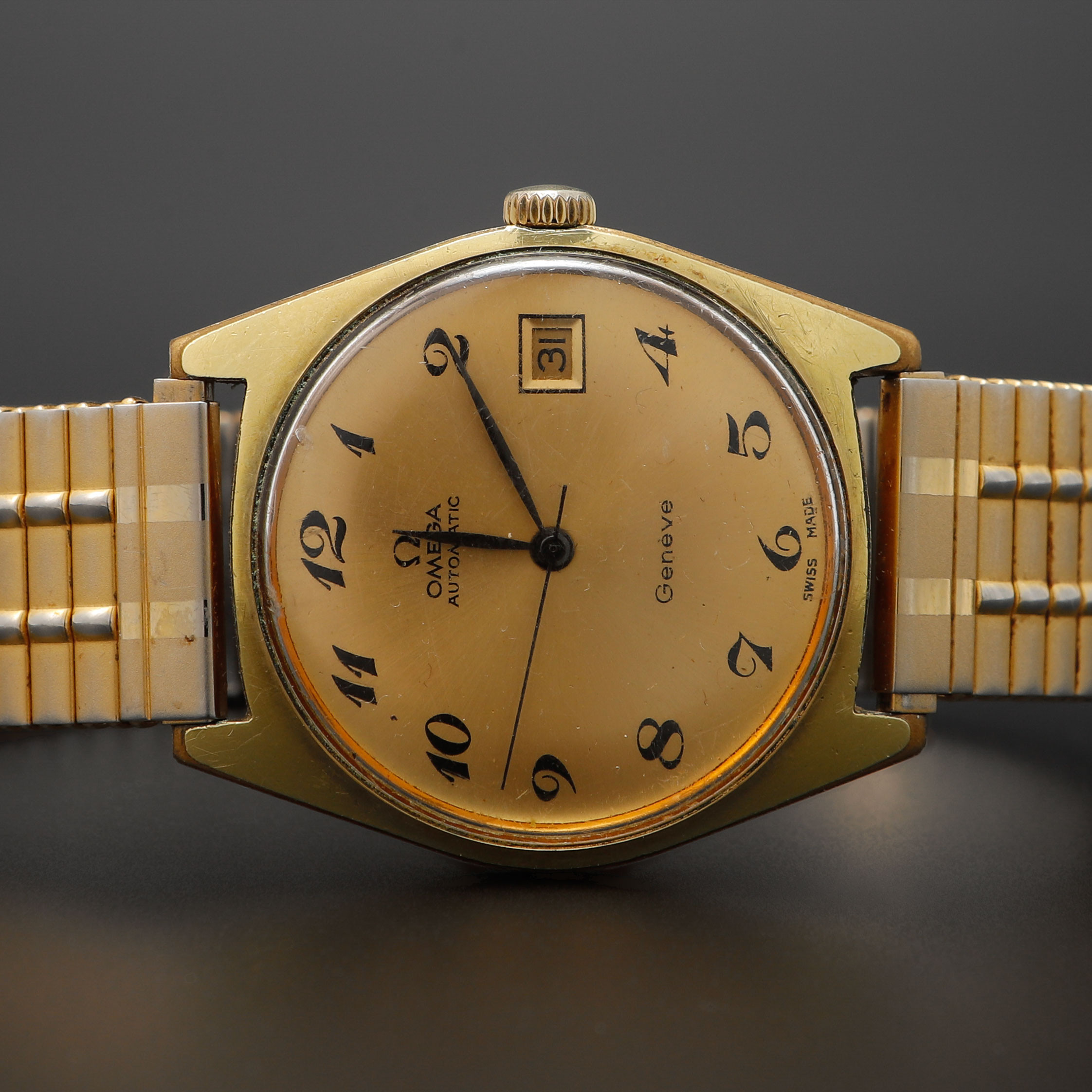 ARMBANDSUR, Omega, stål/doublé, automatisk, ca 1970.