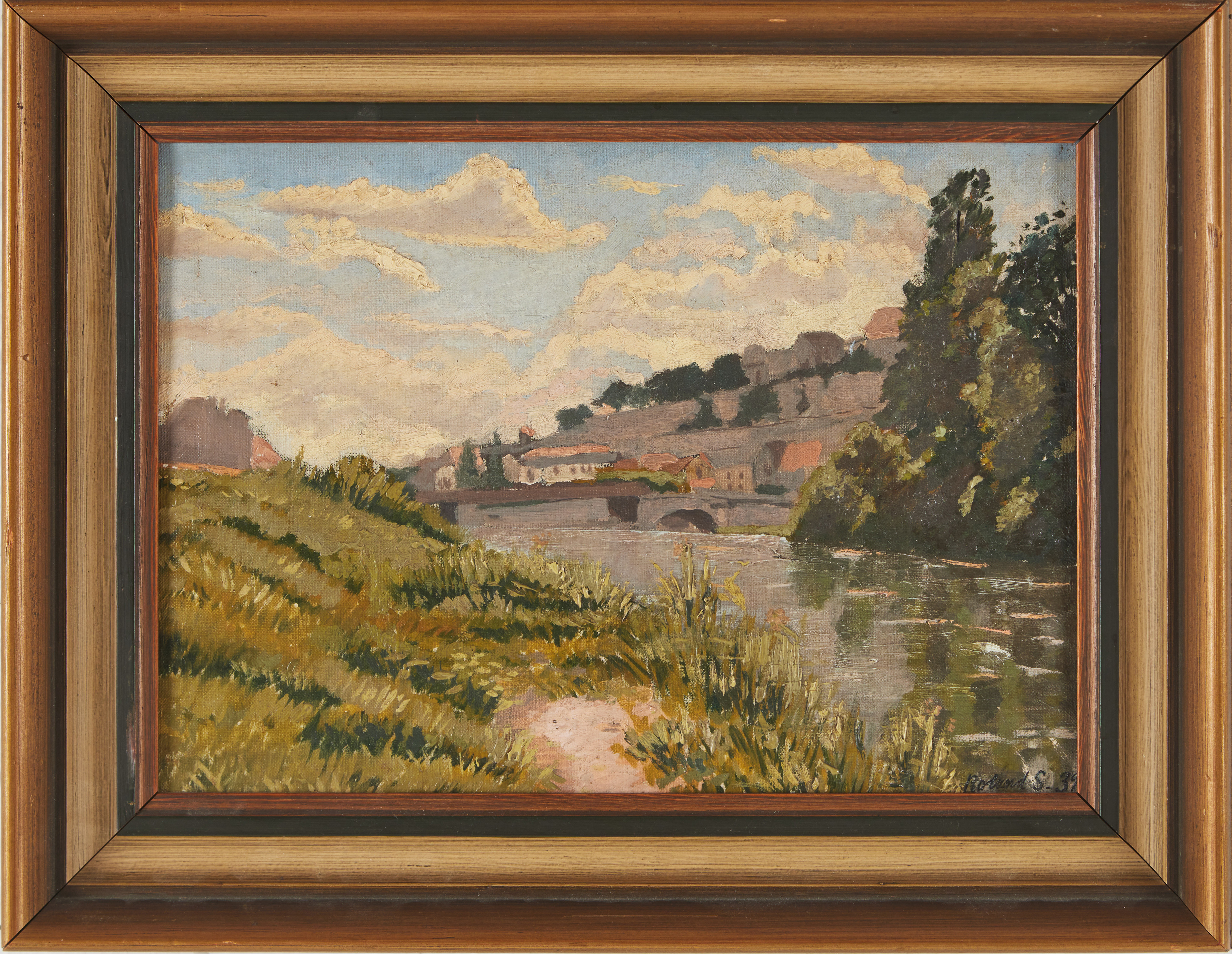 ROLAND SVENSSON. Sydligt flodlandskap, olja på duk.