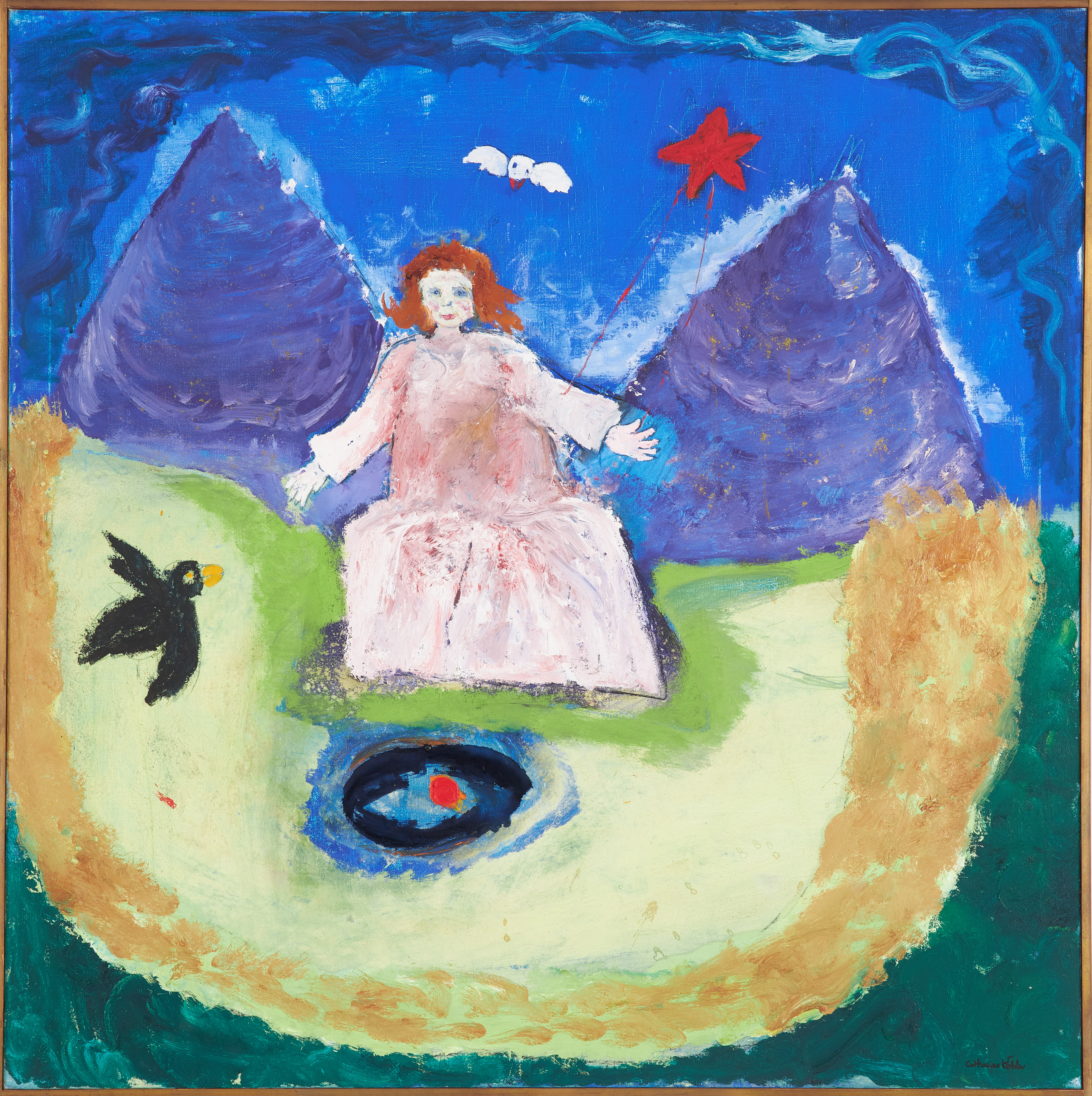 CATHARINA KÖHLER (FÖDD (1944). Figurkomposition, olja på duk, signerad.