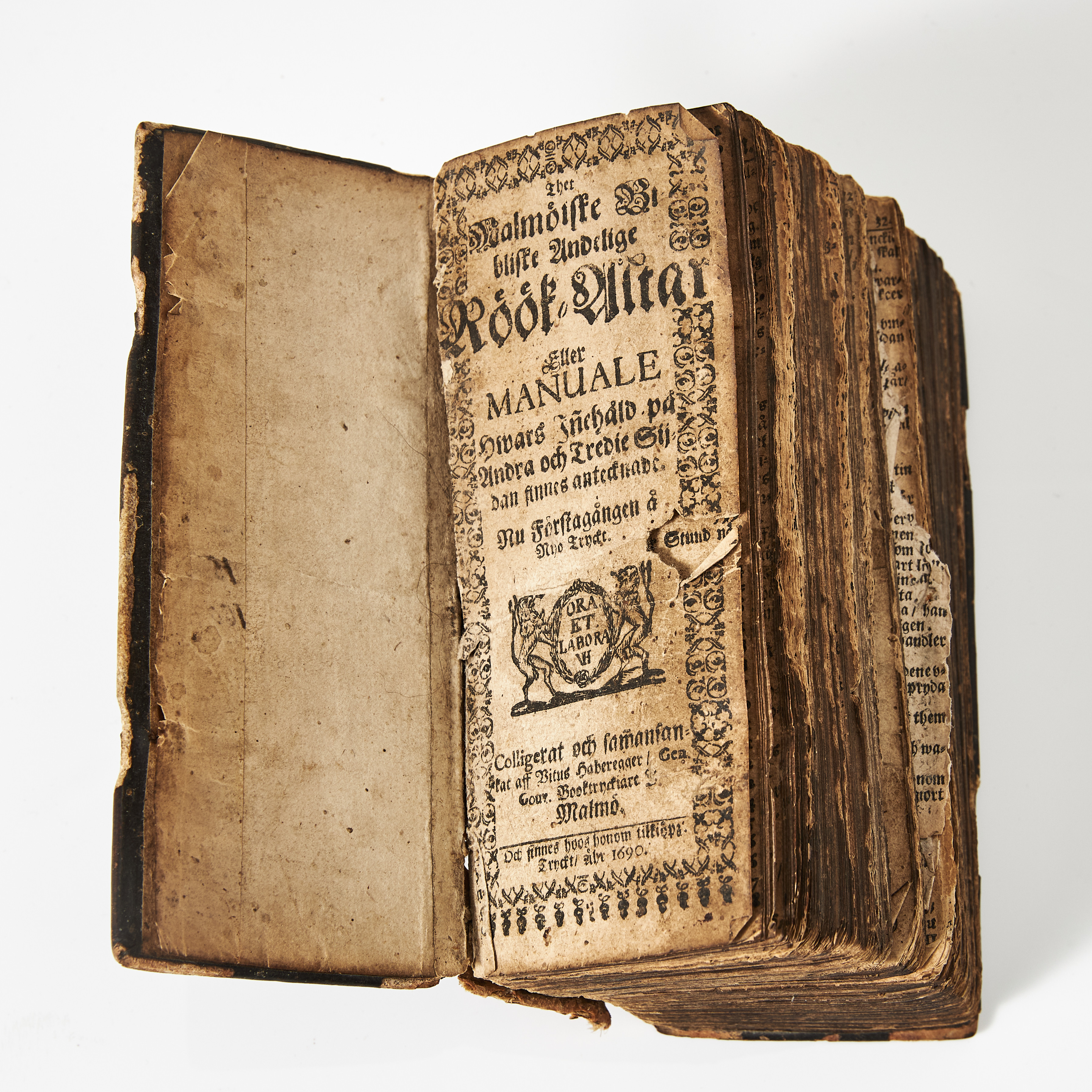 OVANLIG PSALMBOK TRYCKT I MALMÖ 1690, THET MALMÖISKE BIBLISKE ANDELIGE RÖÖKALTAR.