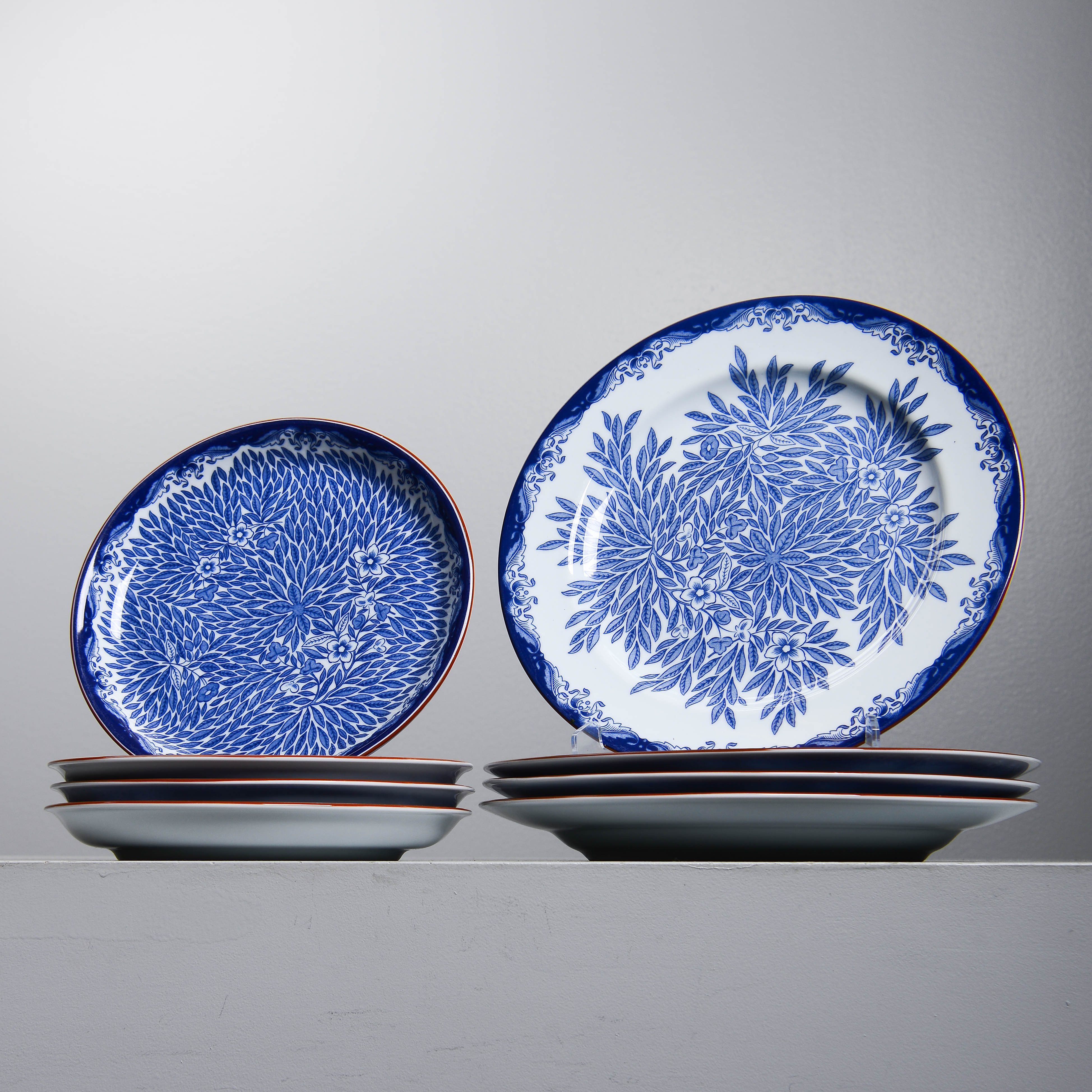 TALLRIKAR för 4 personer, "Ostindia Floris", Rörstrand (8 delar).