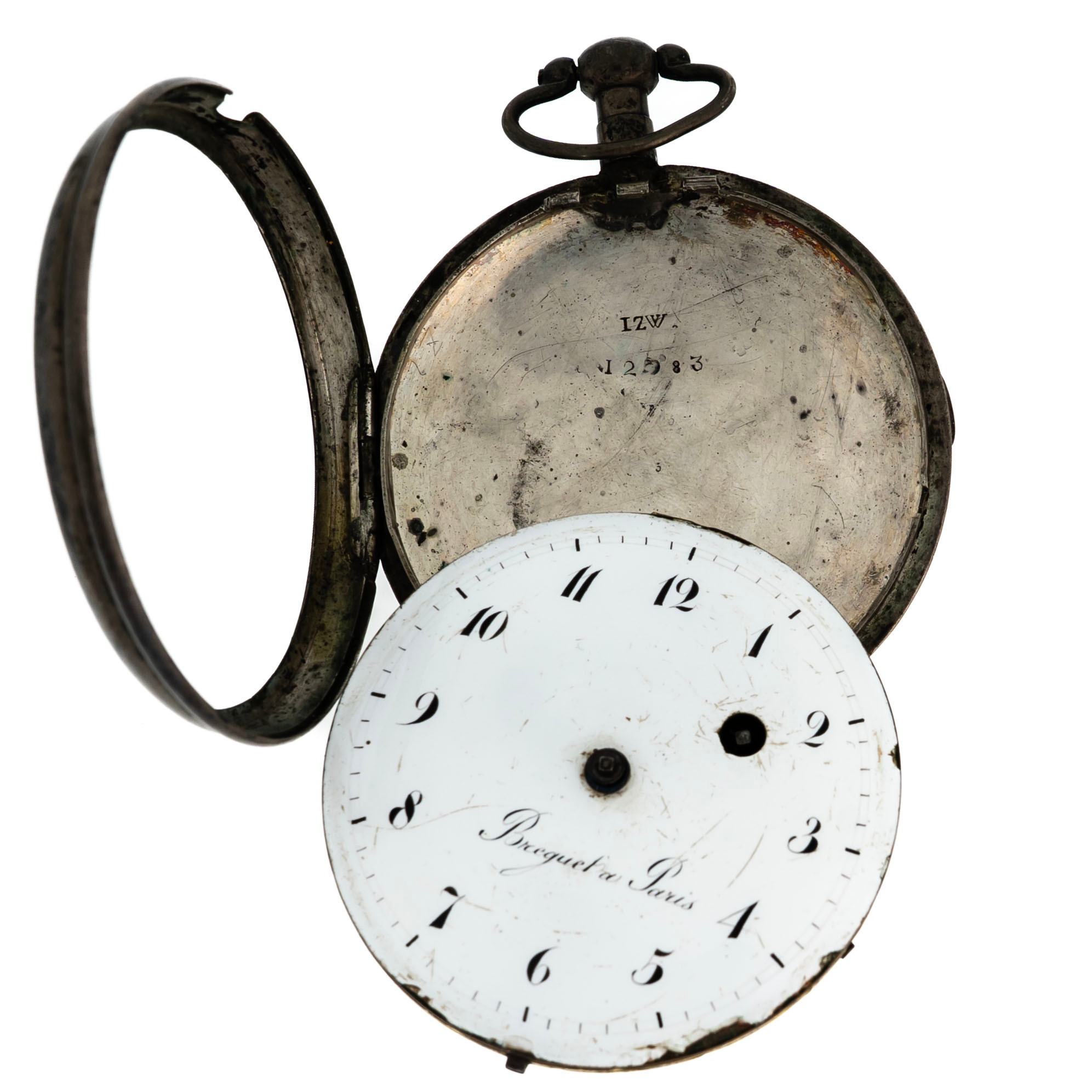 BREQUET AU PARIS. Fickur, Silver, 1800-tal.