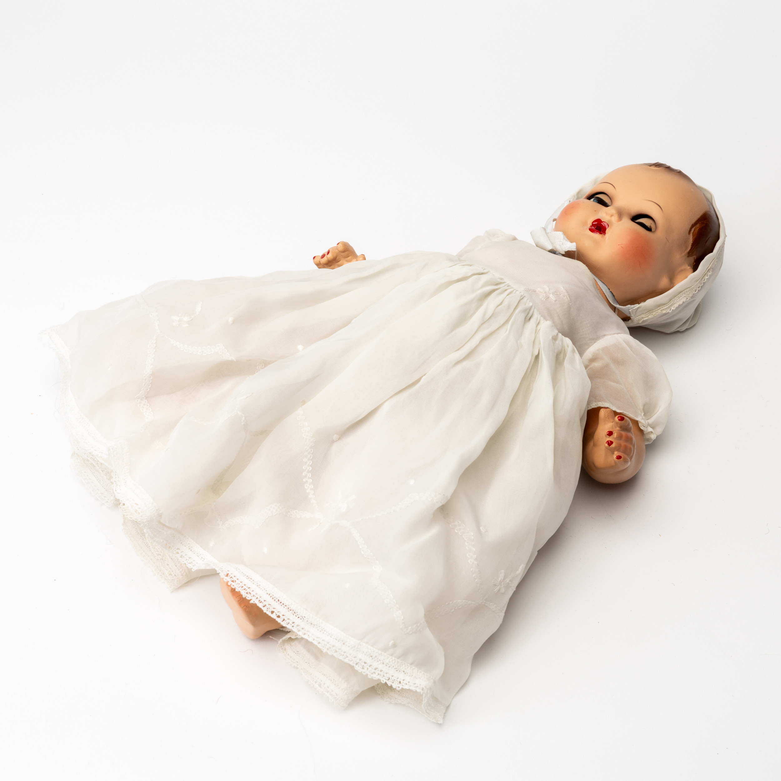 DOCKA, plast/komposit, Baby-Levia Milano Brevettato, kiss- och ljud-funktion, Italien, omkring 1900-talets mitt.