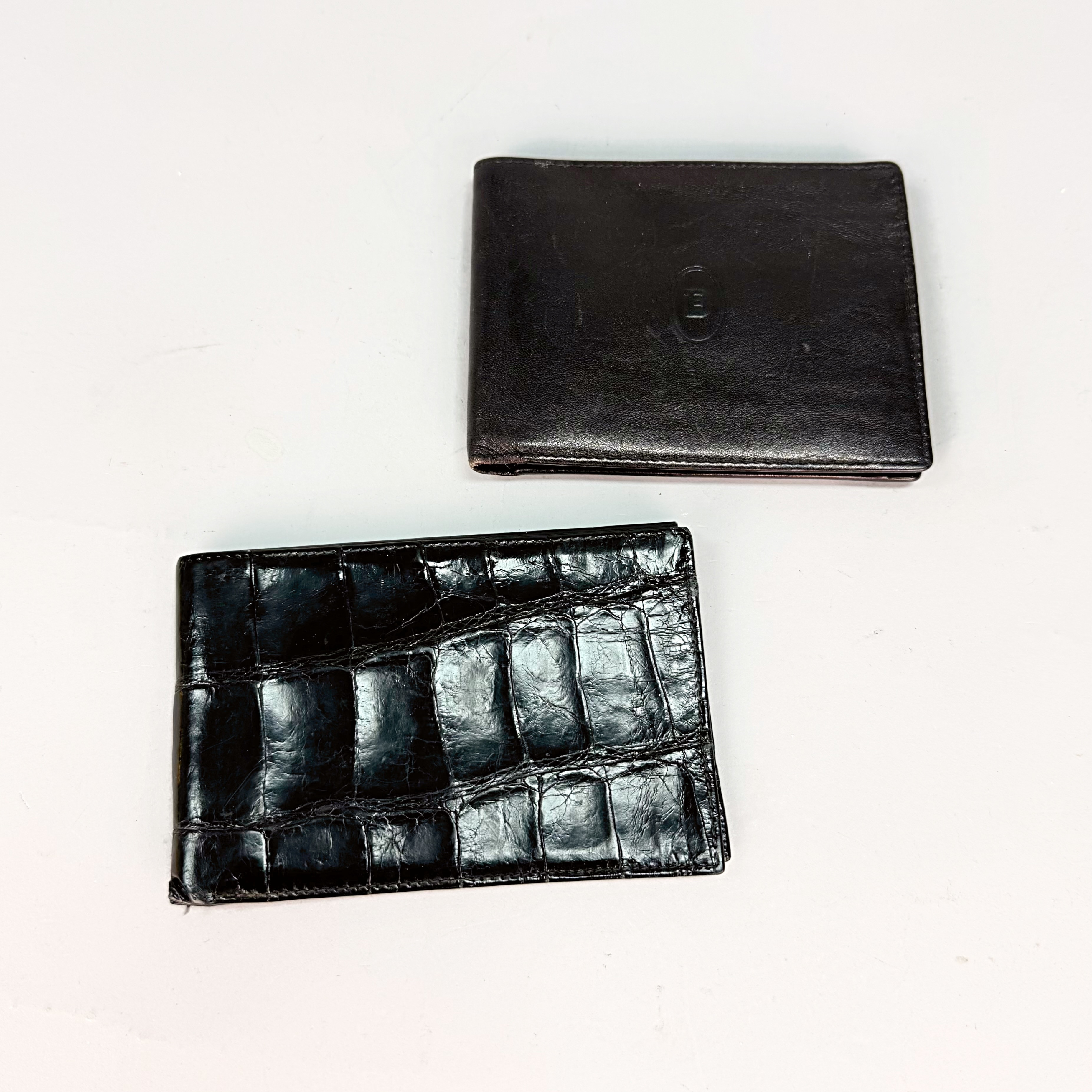 PLÅNBÖCKER, bla BALLY of Switzerland, läder, svart och mörkbrun 1900 talets mellersta del.