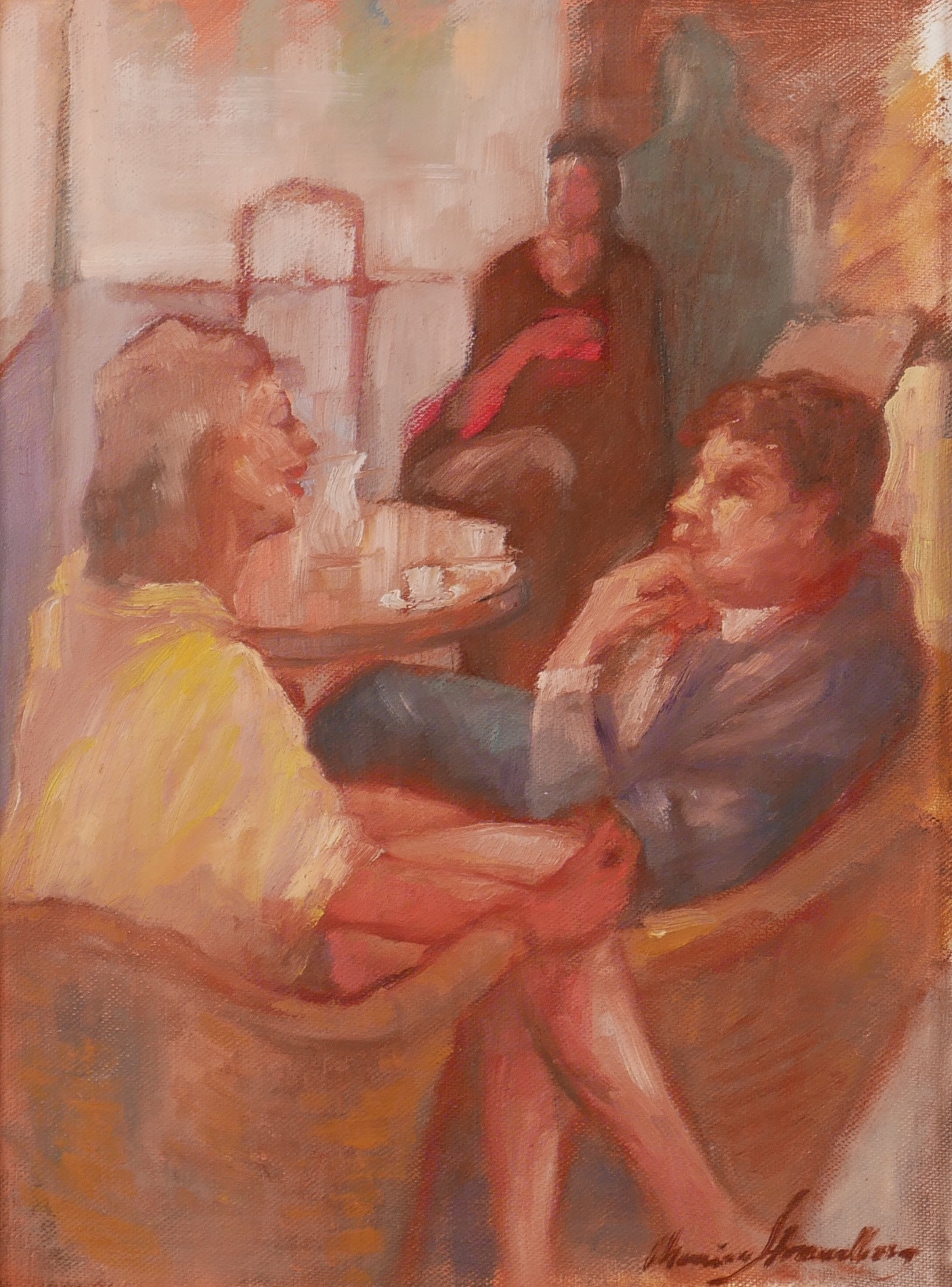 MONICA STRANDBERG. olja på duk, signerad Monica Strandberg.