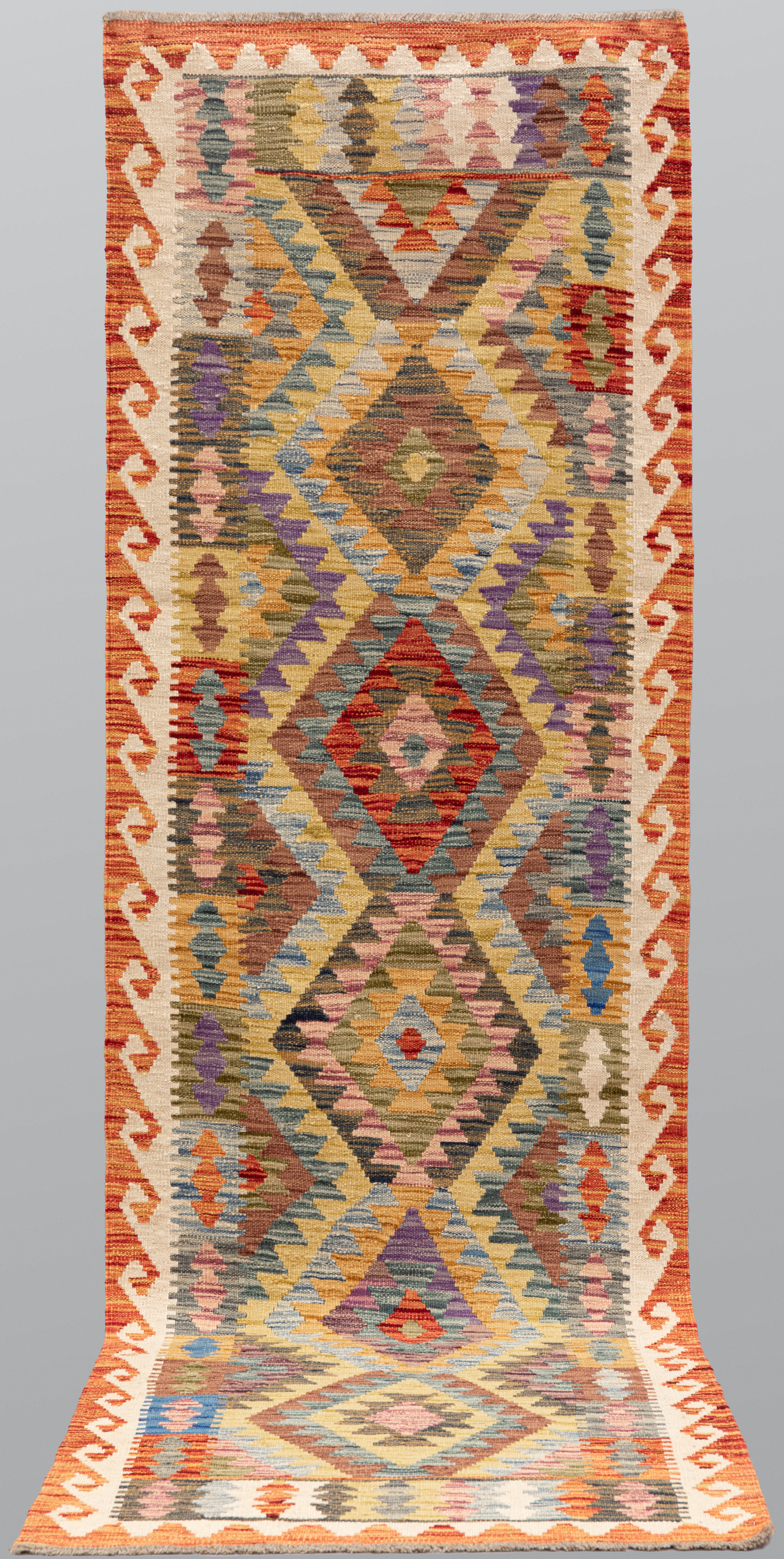 ORIENTMATTA. Kelim klassisk design, gallerimodell, 288 x 84 cm.